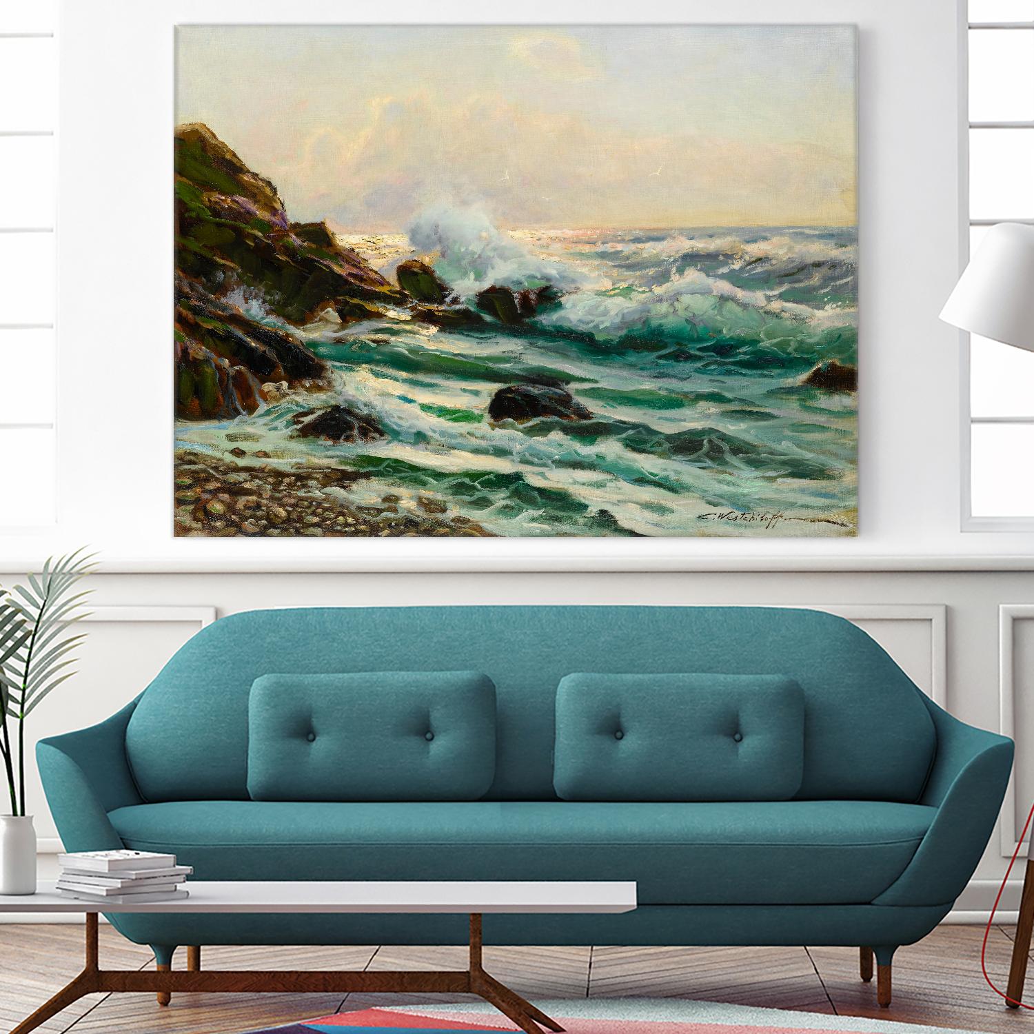 Main Seascape I by Constantin Alexandrovitch Westchiloff on GIANT ART - green coastal & tropical sea