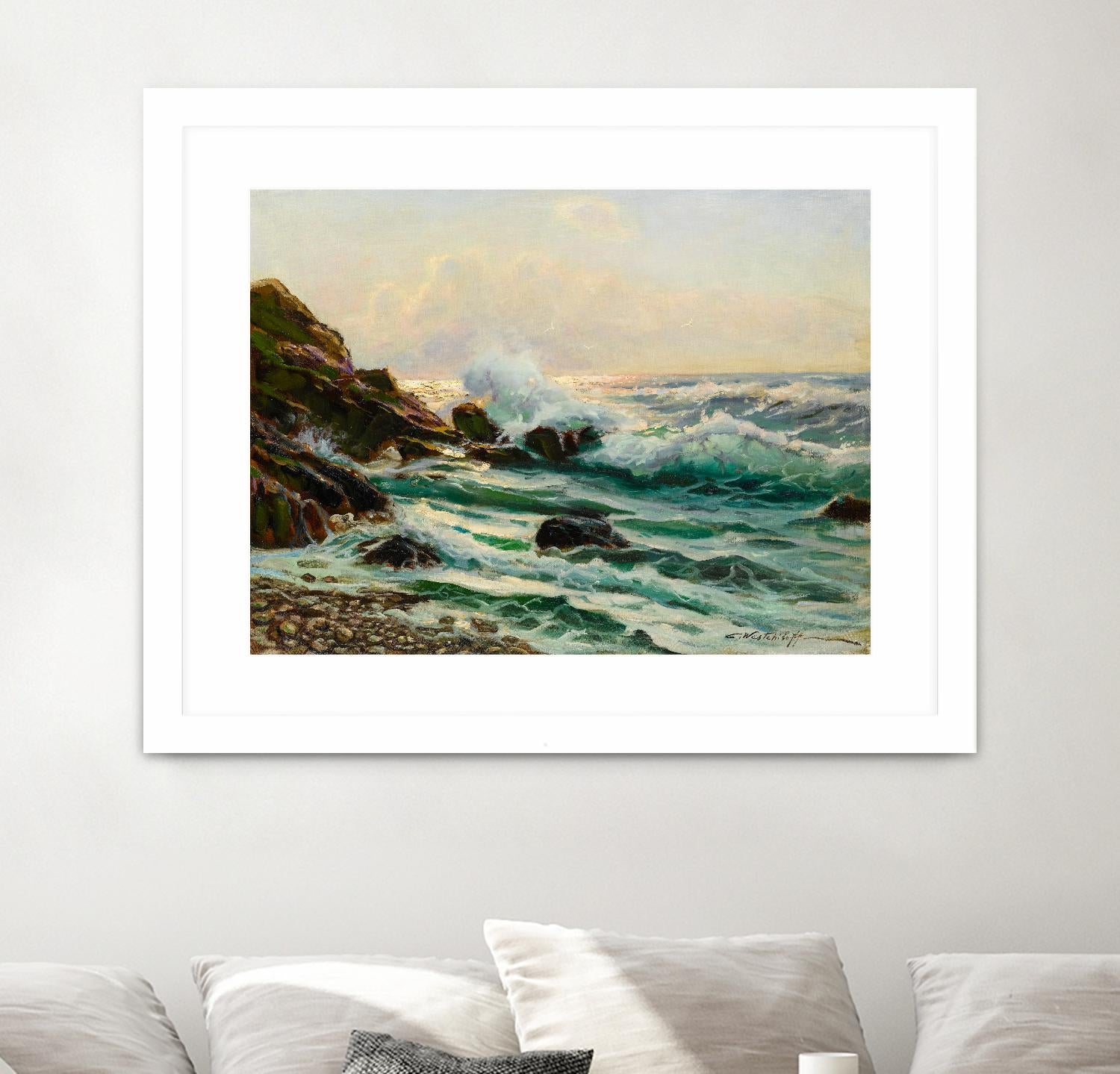 Main Seascape I by Constantin Alexandrovitch Westchiloff on GIANT ART - green coastal & tropical sea