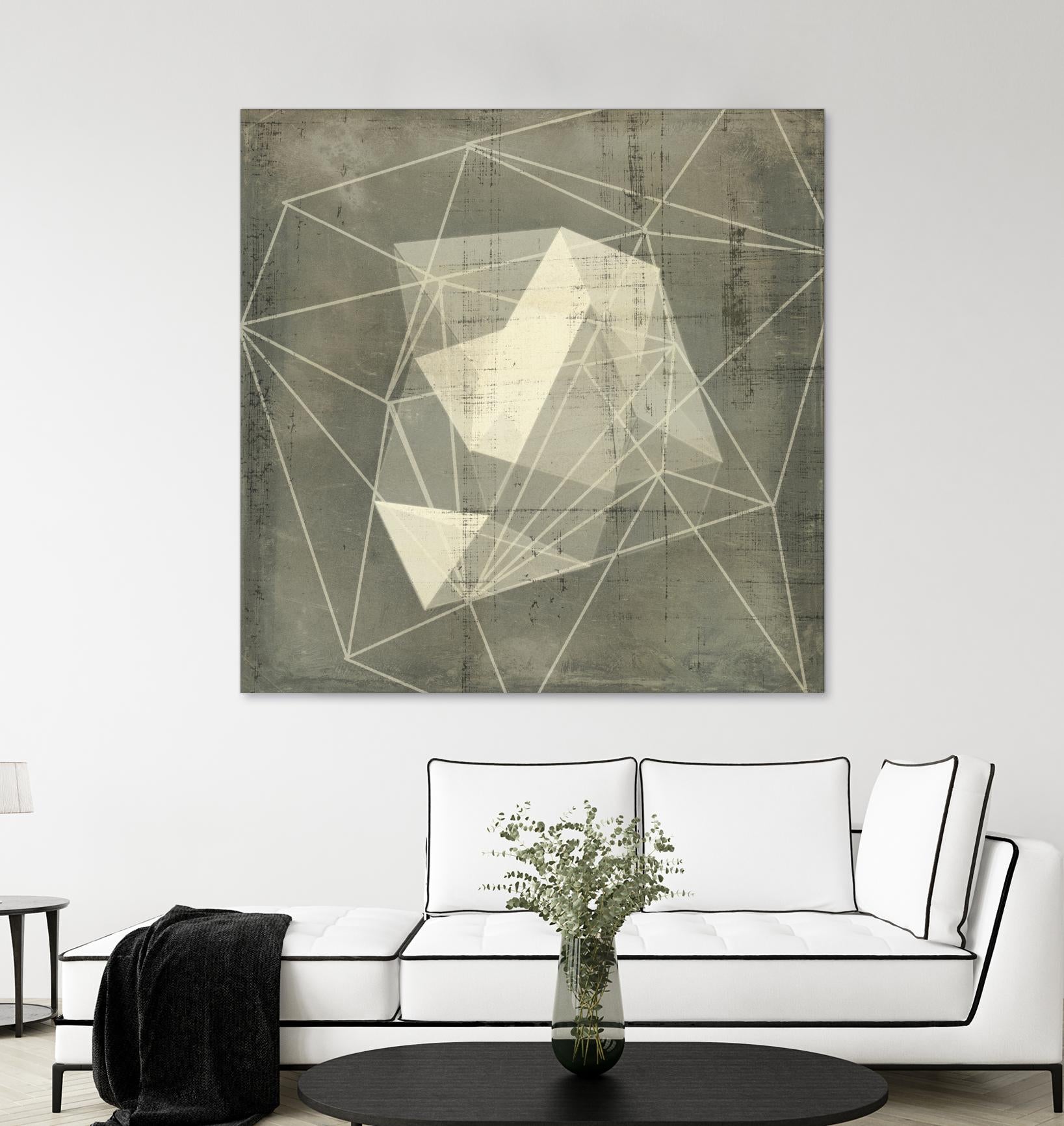 Geomolecule Blueprint I by Jennifer Goldberger on GIANT ART - grey  abstract abstract