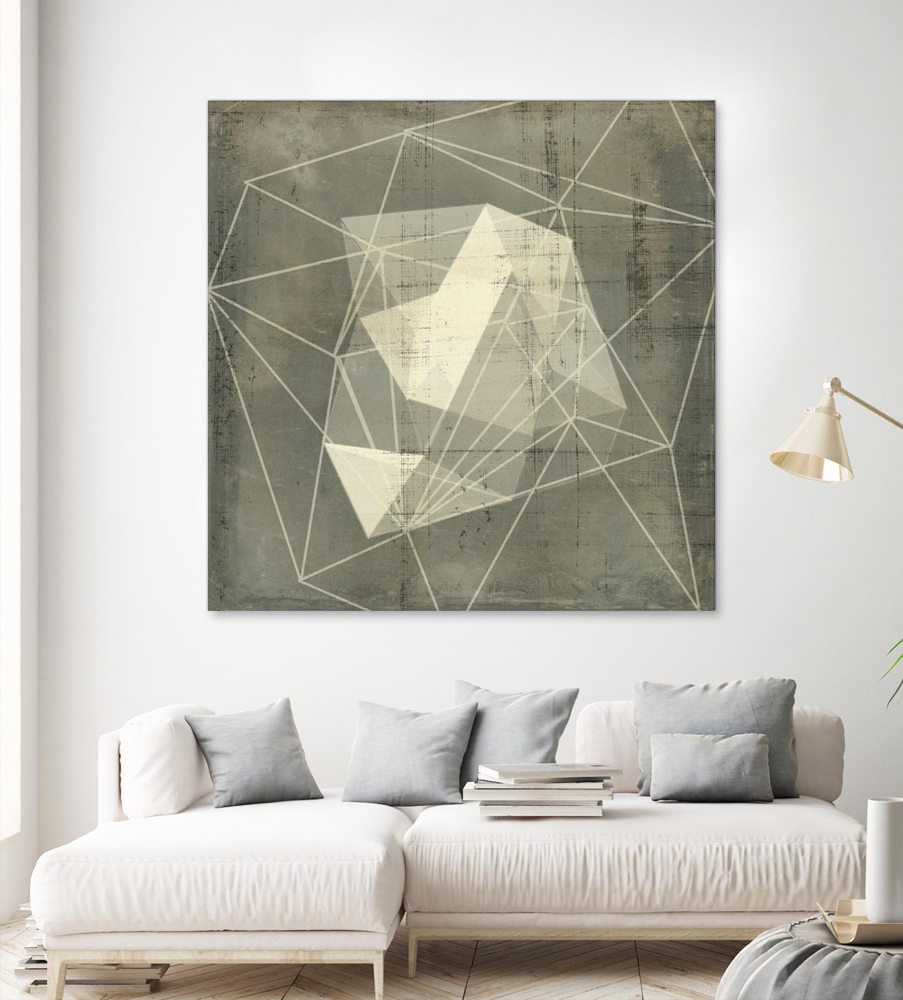 Geomolecule Blueprint I by Jennifer Goldberger on GIANT ART - grey  abstract abstract