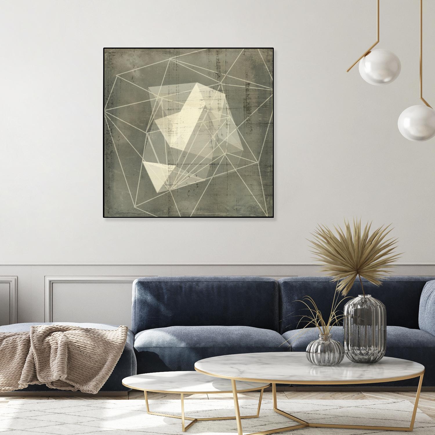 Geomolecule Blueprint I by Jennifer Goldberger on GIANT ART - grey  abstract abstract
