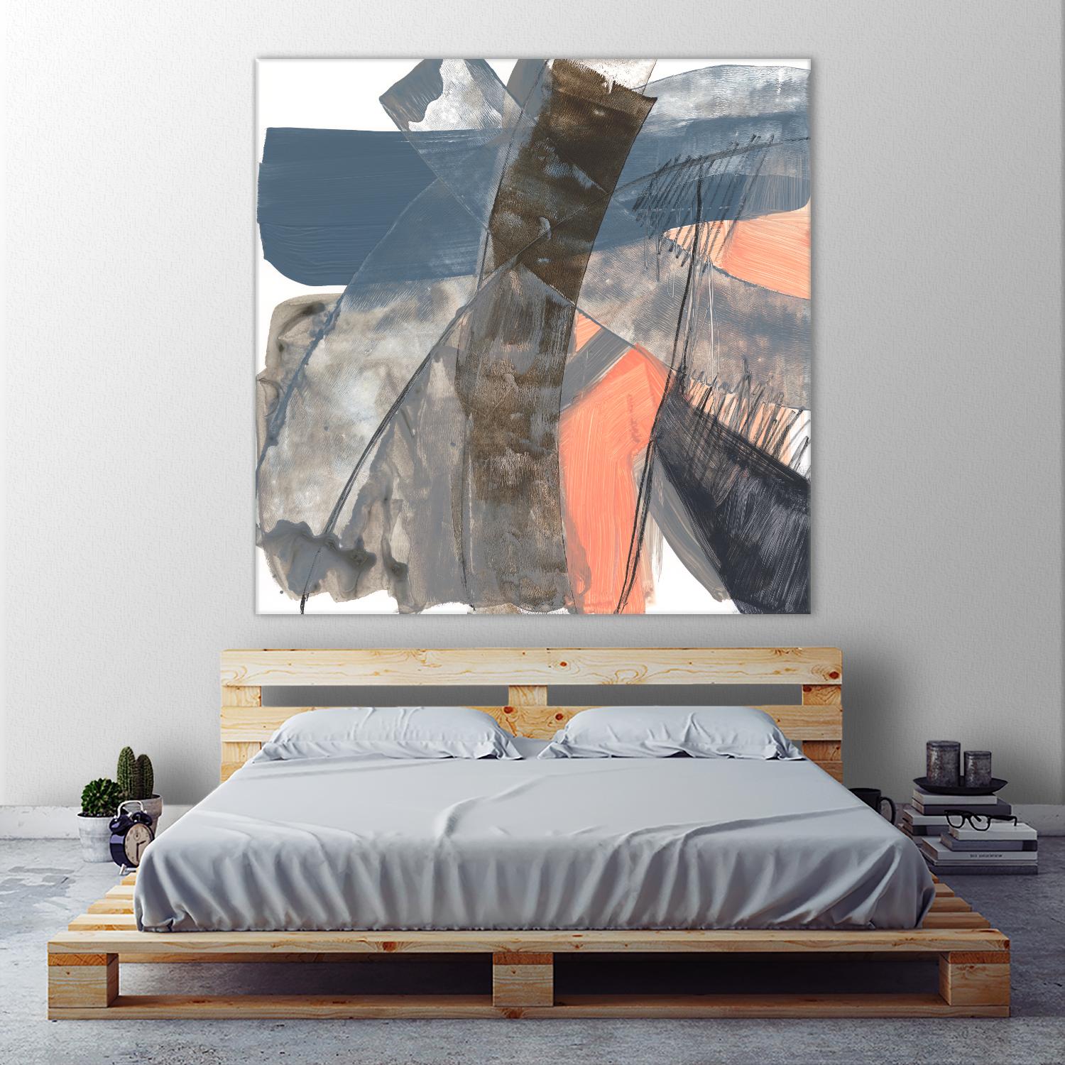 Neutrals & Coral II by Jennifer Goldberger on GIANT ART - grey  abstract abstract