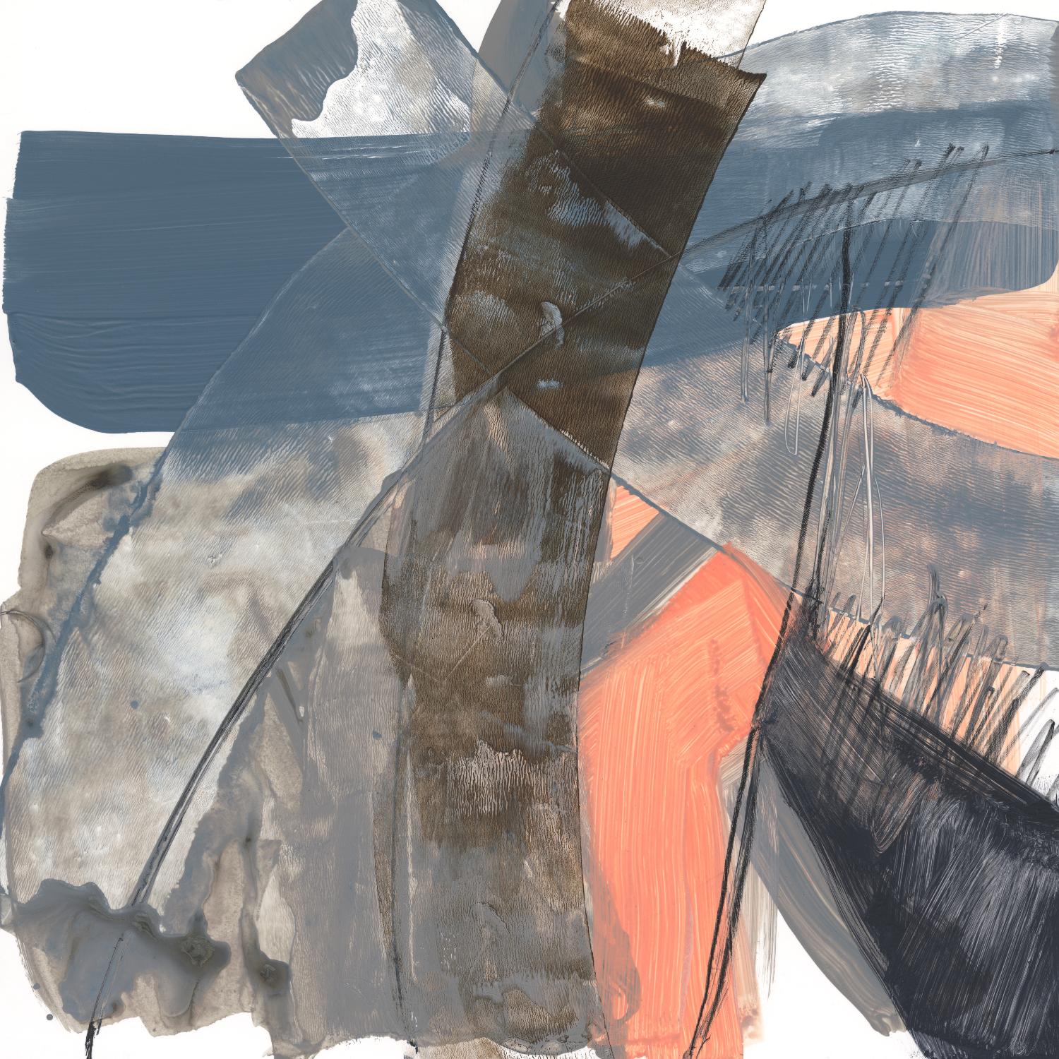 Neutrals & Coral II by Jennifer Goldberger on GIANT ART - grey  abstract abstract