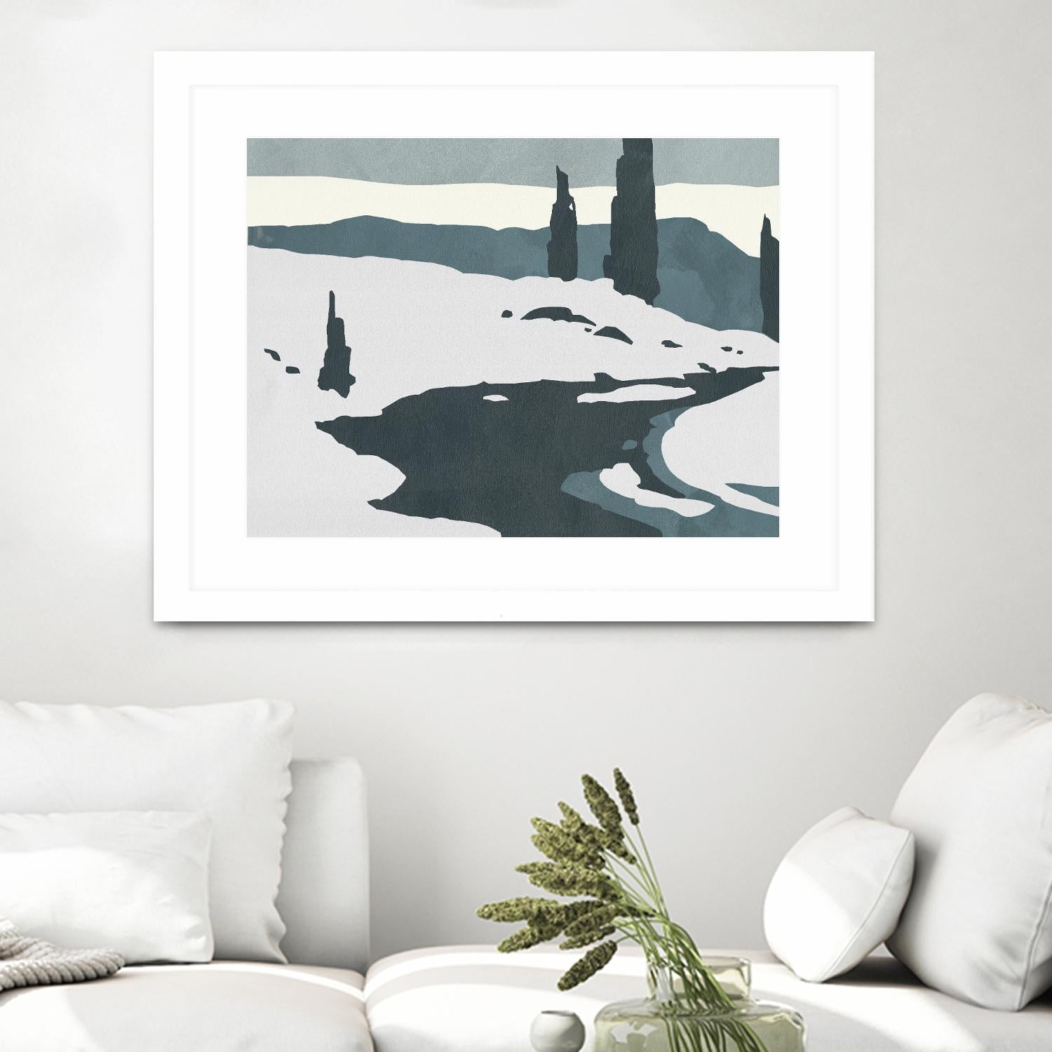 Cutter Island II by Jacob Green on GIANT ART - blue landscapes & seascapes forest