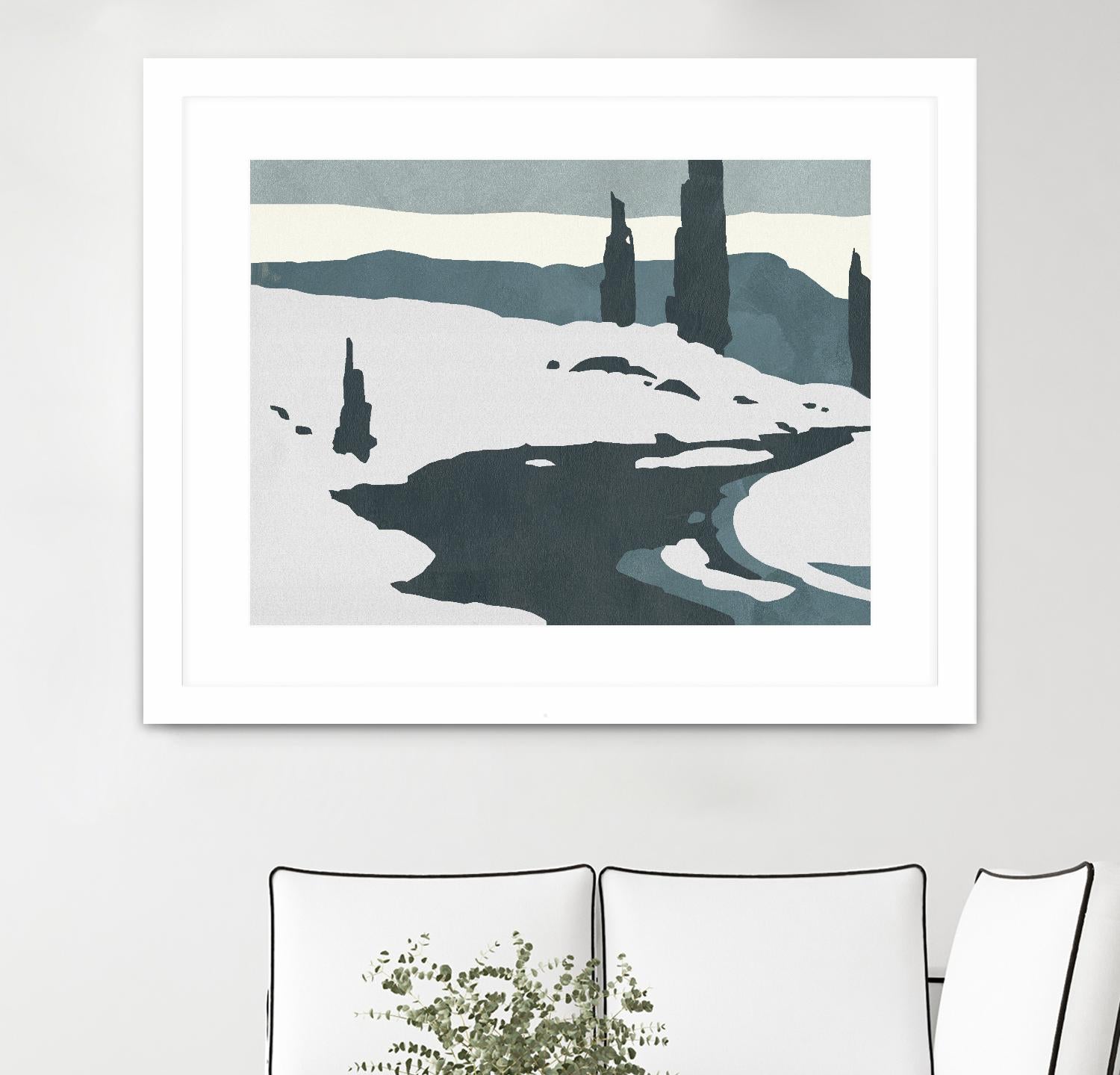 Cutter Island II by Jacob Green on GIANT ART - blue landscapes & seascapes forest