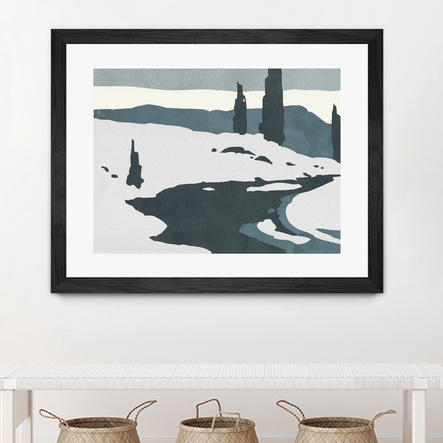 Cutter Island II by Jacob Green on GIANT ART - blue landscapes & seascapes forest