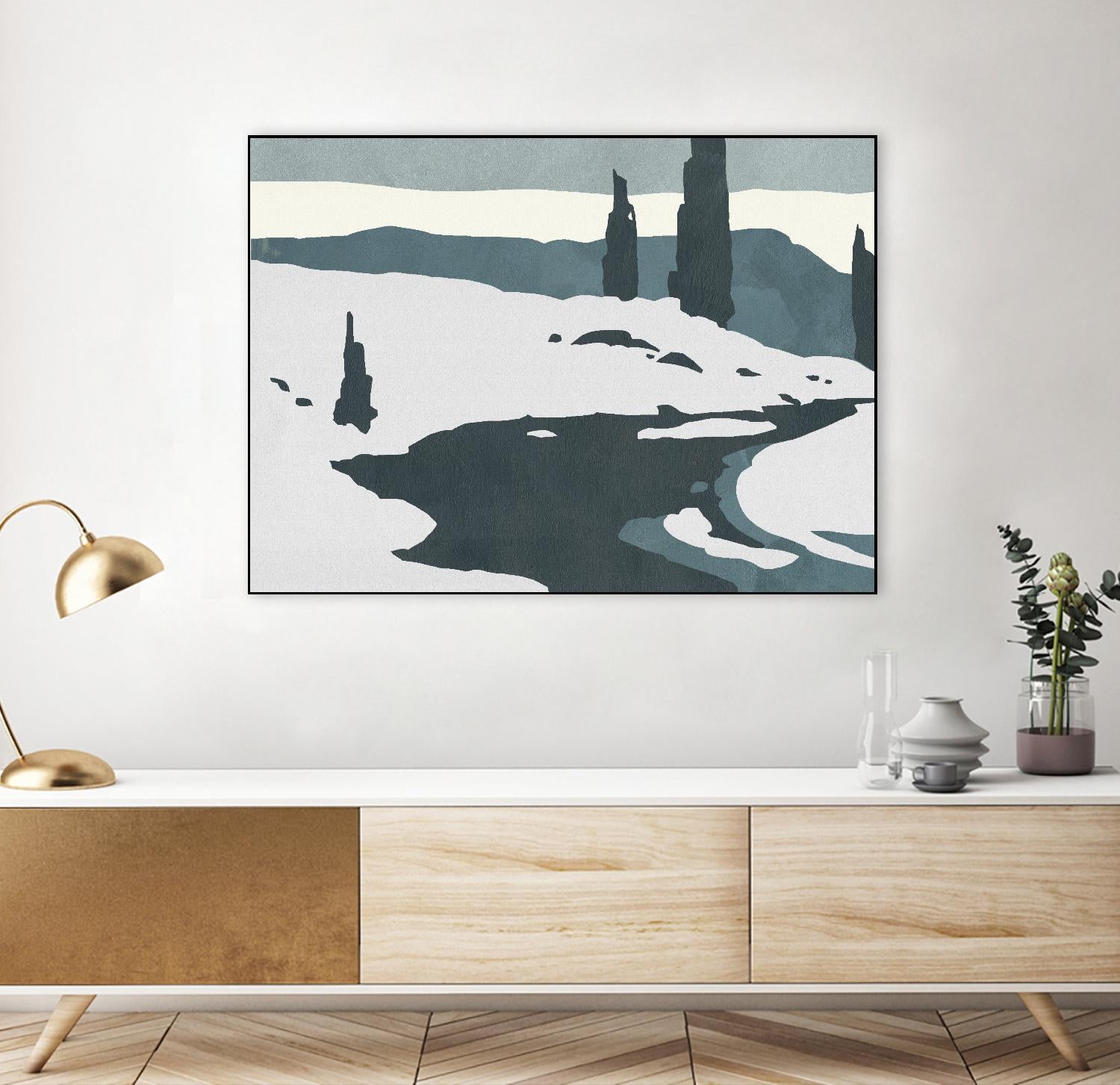 Cutter Island II by Jacob Green on GIANT ART - blue landscapes & seascapes forest