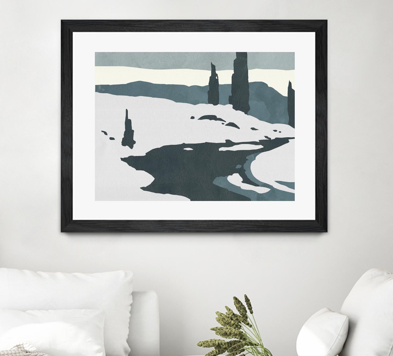 Cutter Island II by Jacob Green on GIANT ART - blue landscapes & seascapes forest