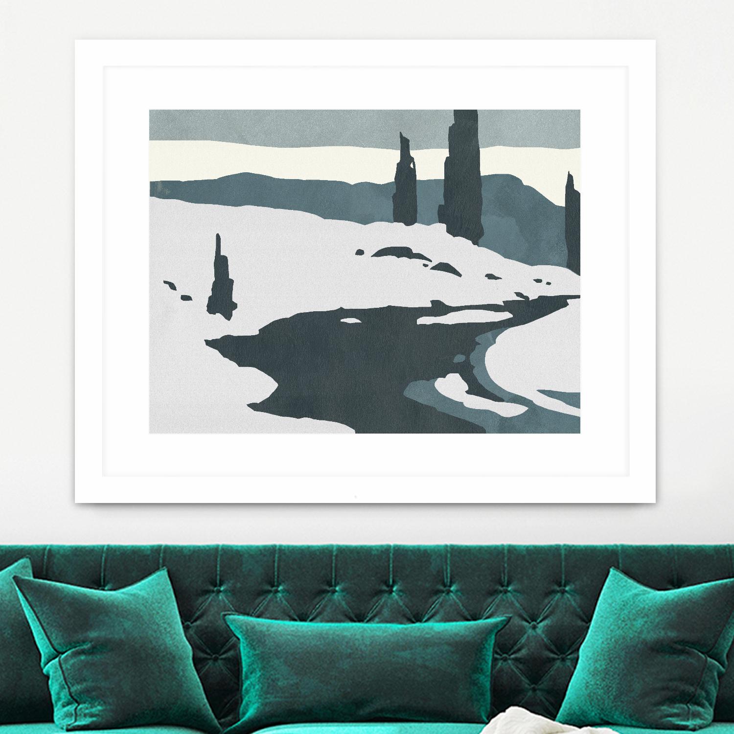 Cutter Island II by Jacob Green on GIANT ART - blue landscapes & seascapes forest