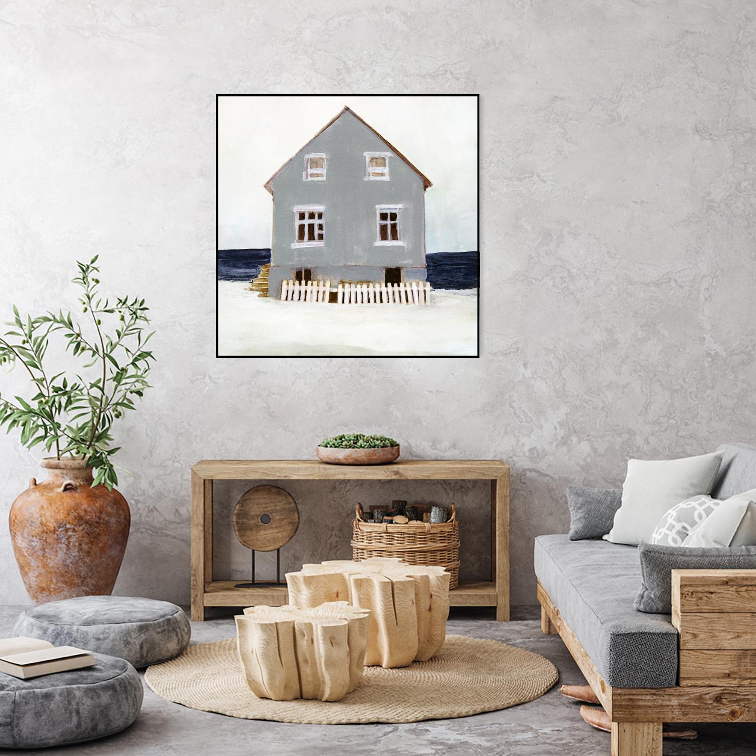 Beach Hut II by Stellar Design Studio on GIANT ART - blue coastal & tropical abstract