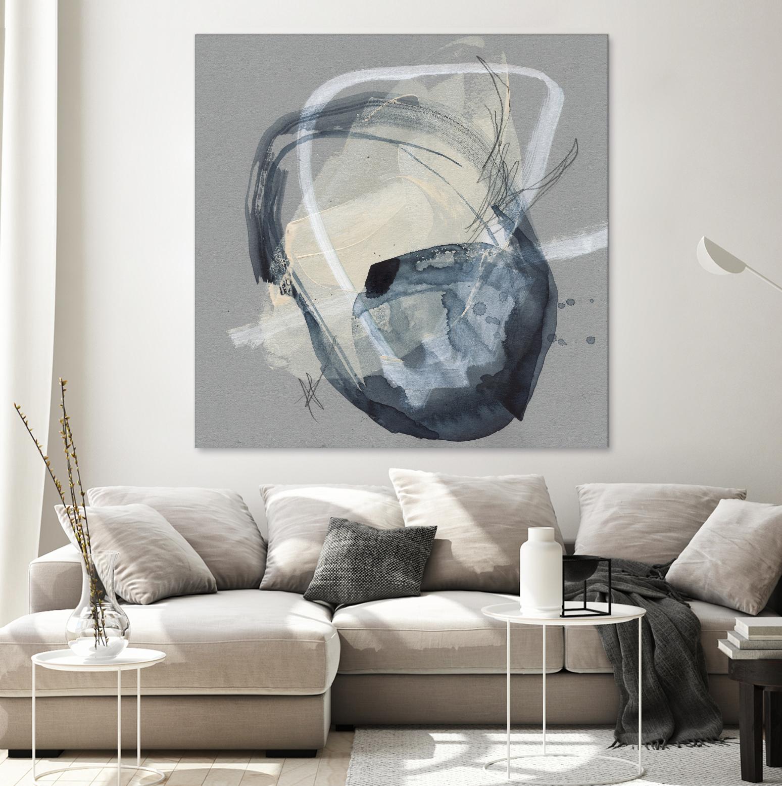 Tandem Loops I by Jennifer Goldberger on GIANT ART - beige watercolour abstract