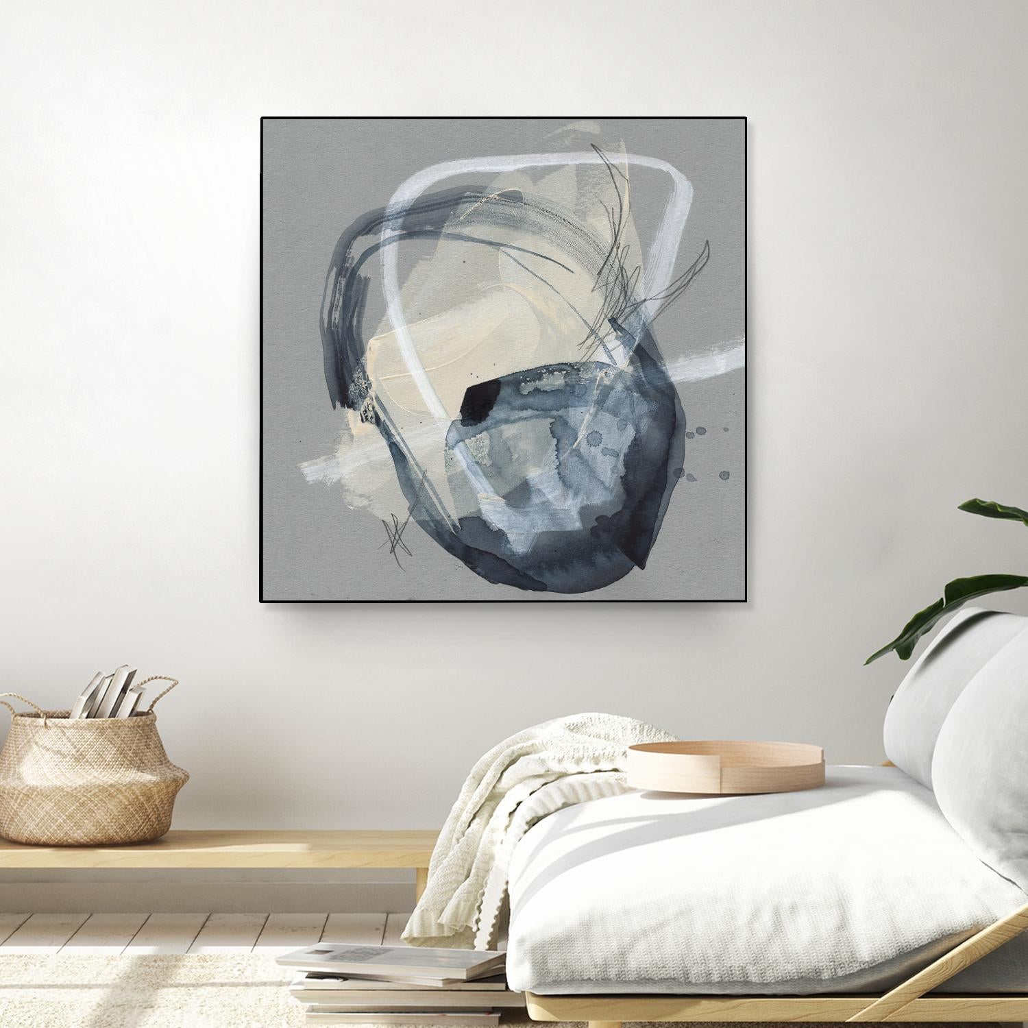 Tandem Loops I by Jennifer Goldberger on GIANT ART - beige watercolour abstract