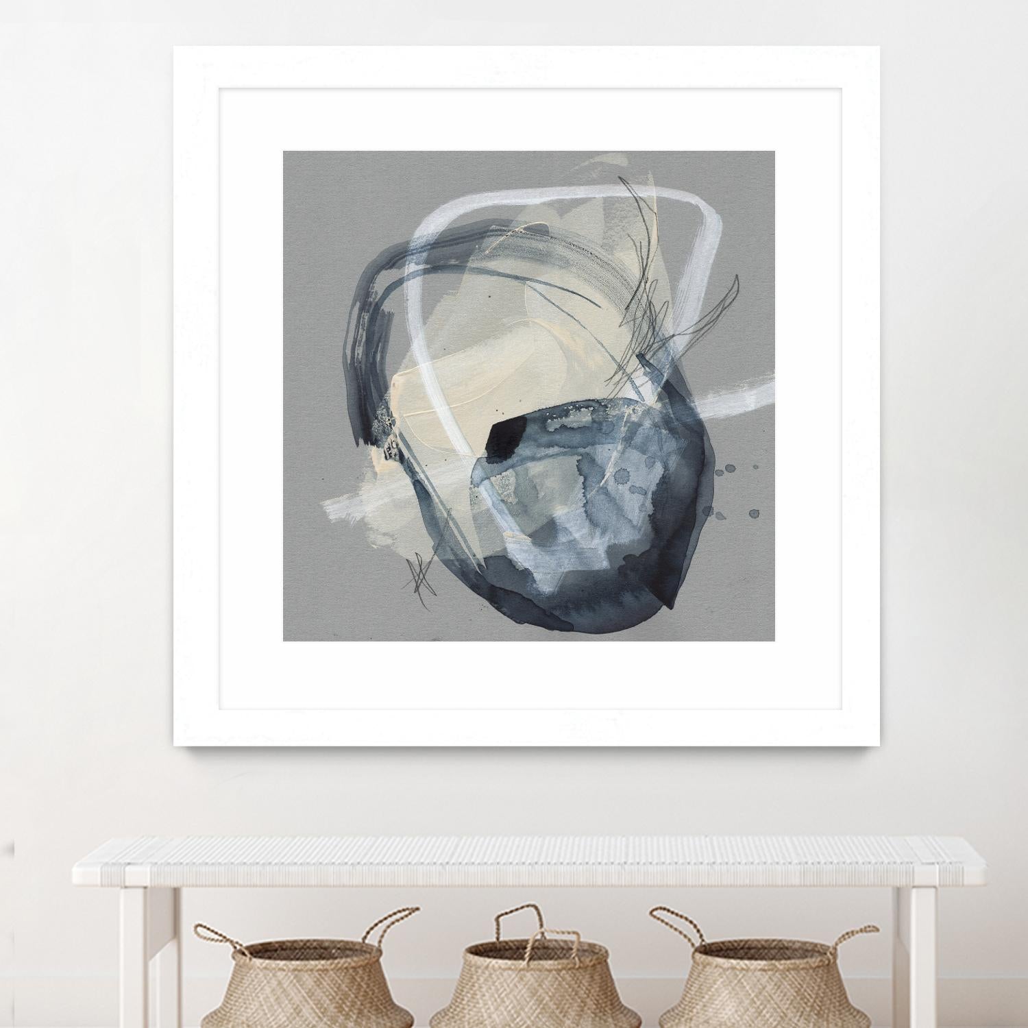 Tandem Loops I by Jennifer Goldberger on GIANT ART - beige watercolour abstract