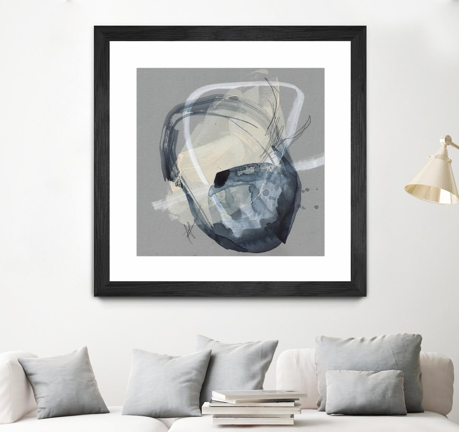 Tandem Loops I by Jennifer Goldberger on GIANT ART - beige watercolour abstract