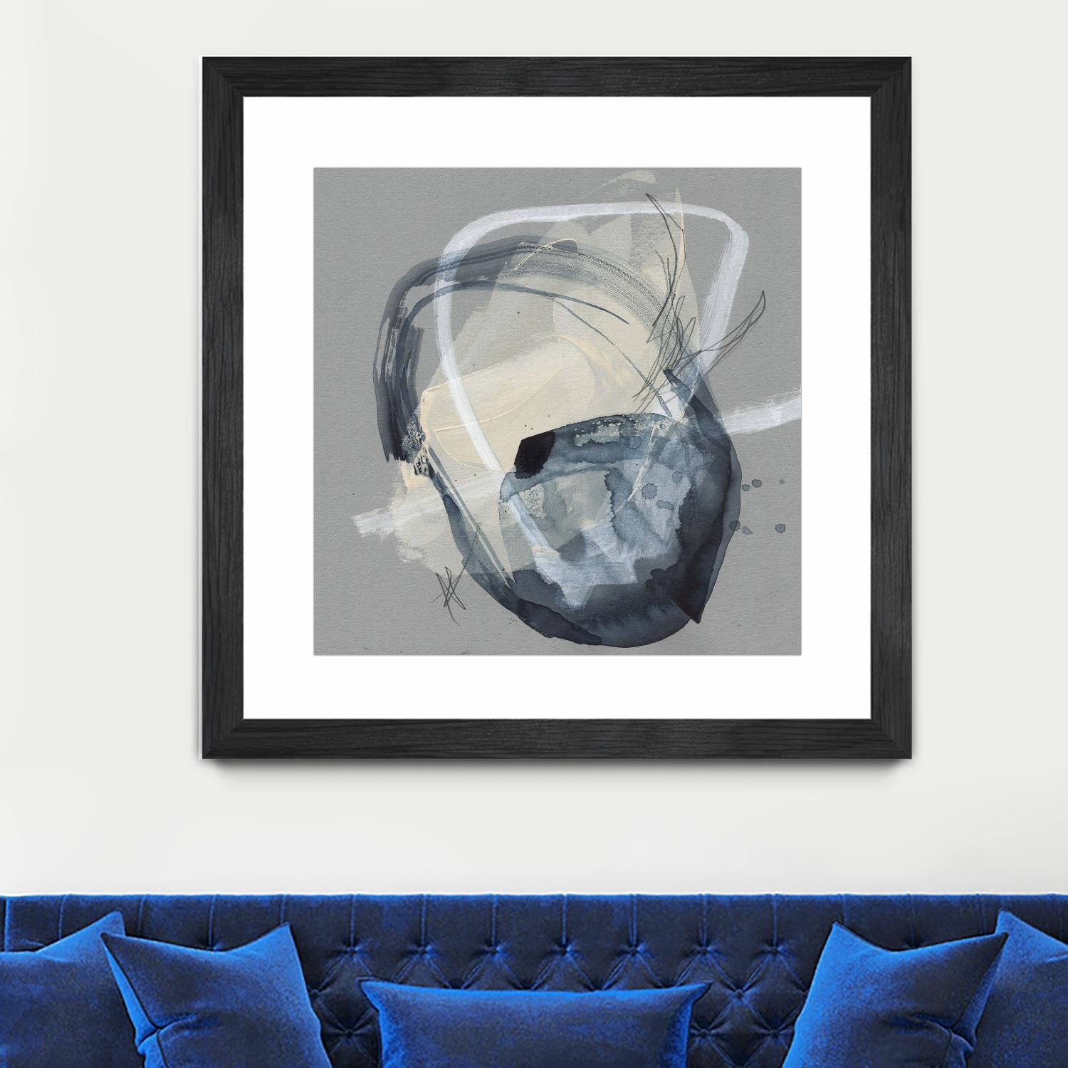 Tandem Loops I by Jennifer Goldberger on GIANT ART - beige watercolour abstract