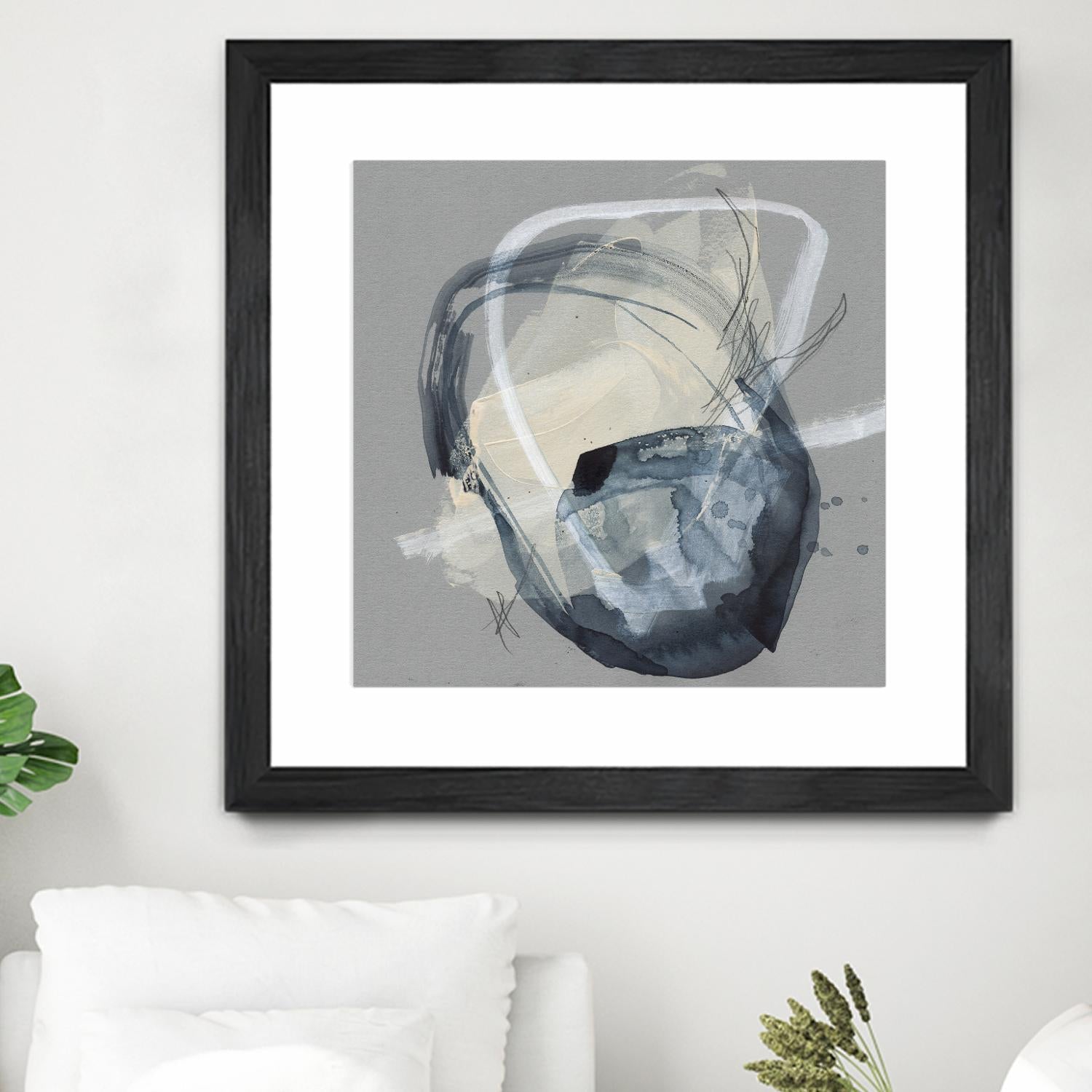 Tandem Loops I by Jennifer Goldberger on GIANT ART - beige watercolour abstract