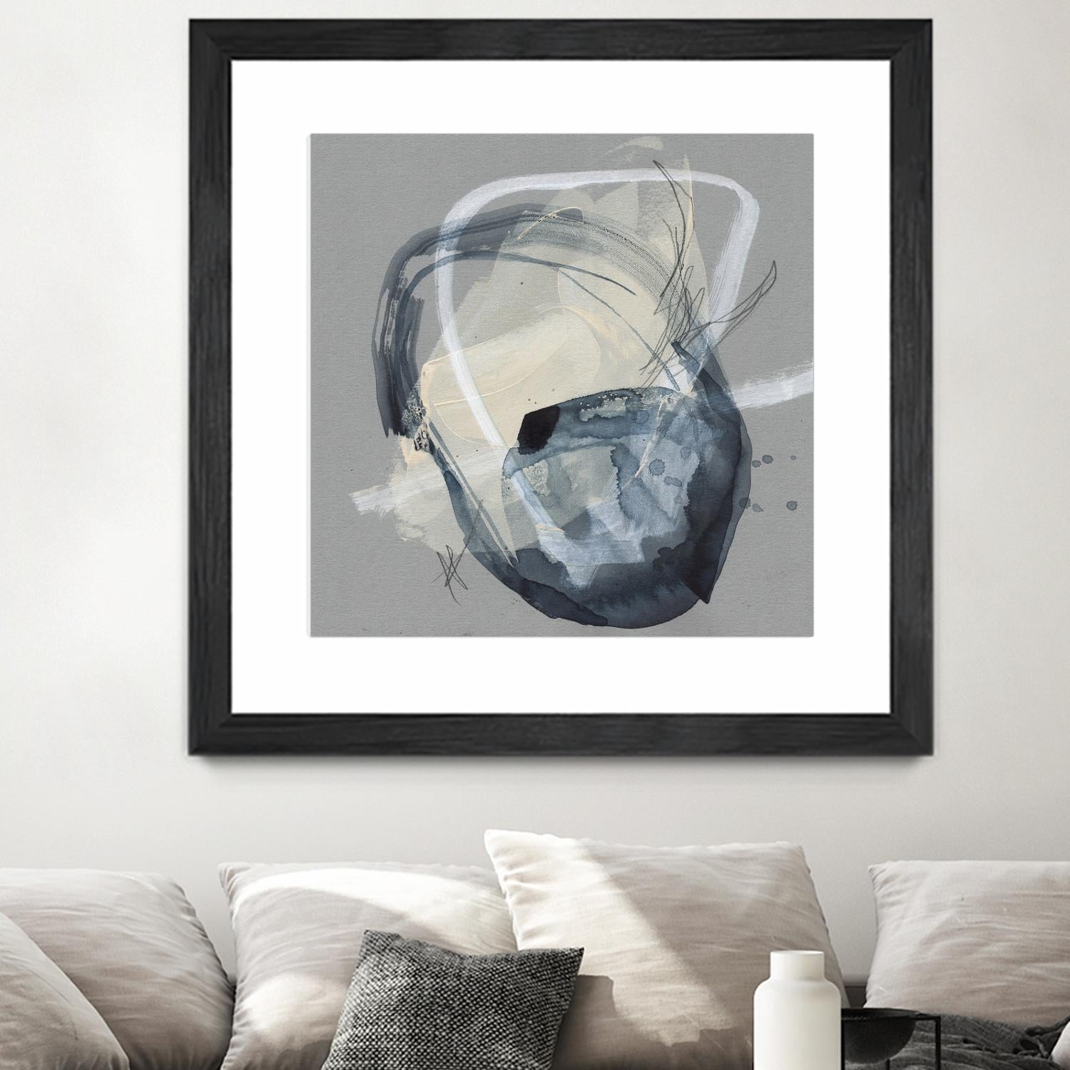 Tandem Loops I by Jennifer Goldberger on GIANT ART - beige watercolour abstract