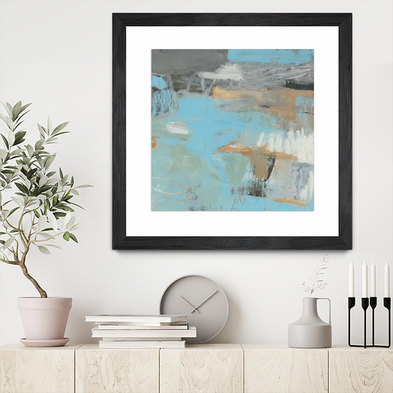 Printed Thither III by Sue Jachimiec on GIANT ART - beige abstract