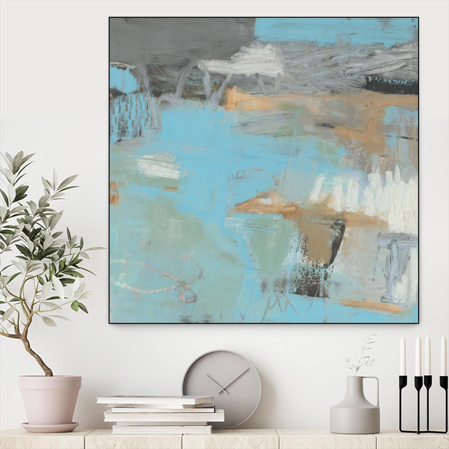 Printed Thither III by Sue Jachimiec on GIANT ART - beige abstract