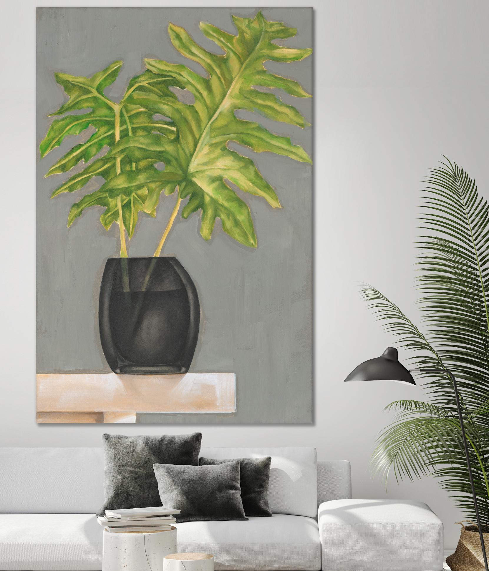 Frond in Vase II by Jennifer Goldberger on GIANT ART - beige botanicals nature