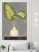 Frond in Vase IV by Jennifer Goldberger on GIANT ART - beige botanicals plant