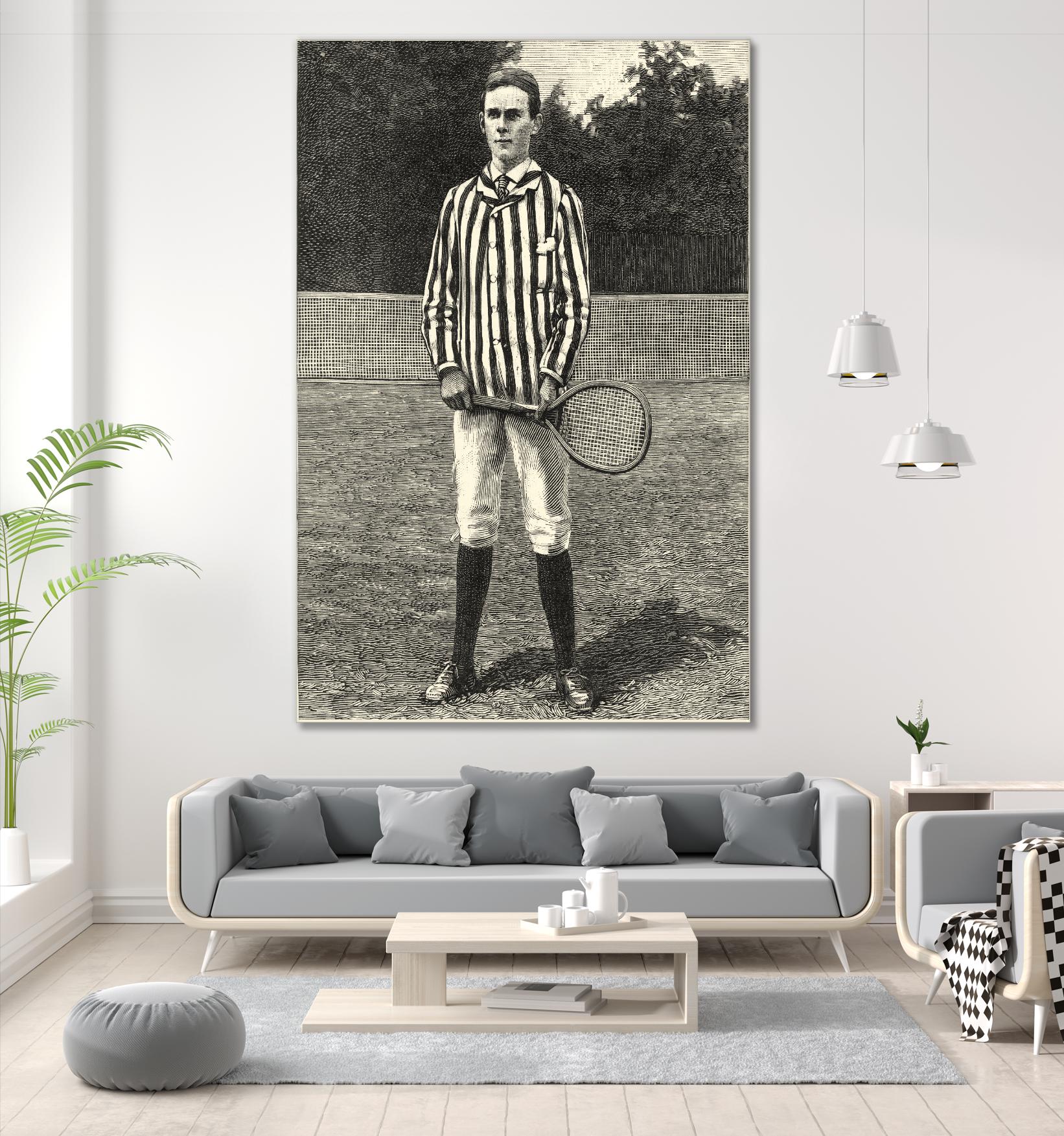 Harpers Weekly Tennis III by Unknown on GIANT ART - black leisure