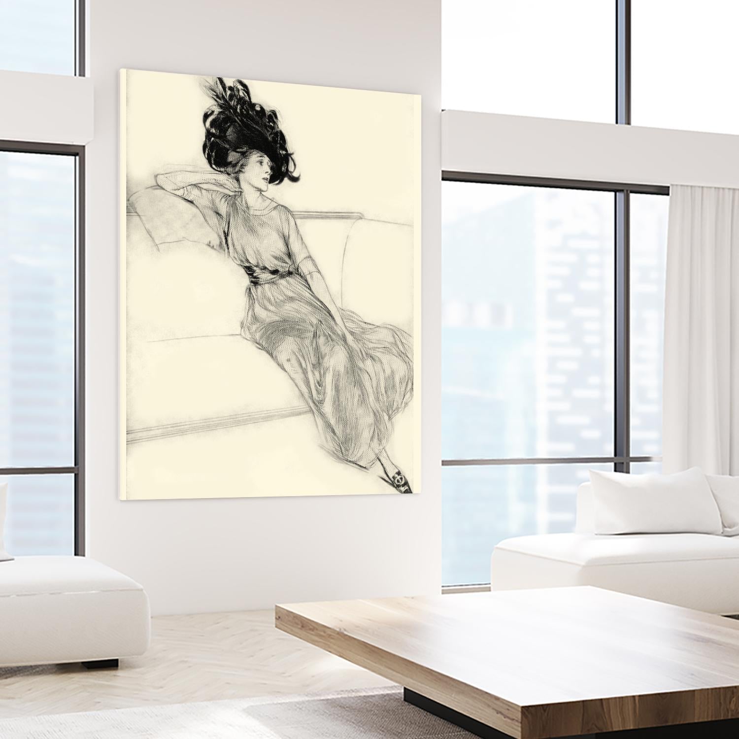 Feather Hat I by Vision Studio on GIANT ART - black fashion