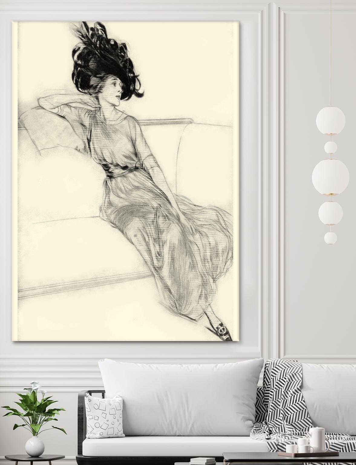 Feather Hat I by Vision Studio on GIANT ART - black fashion