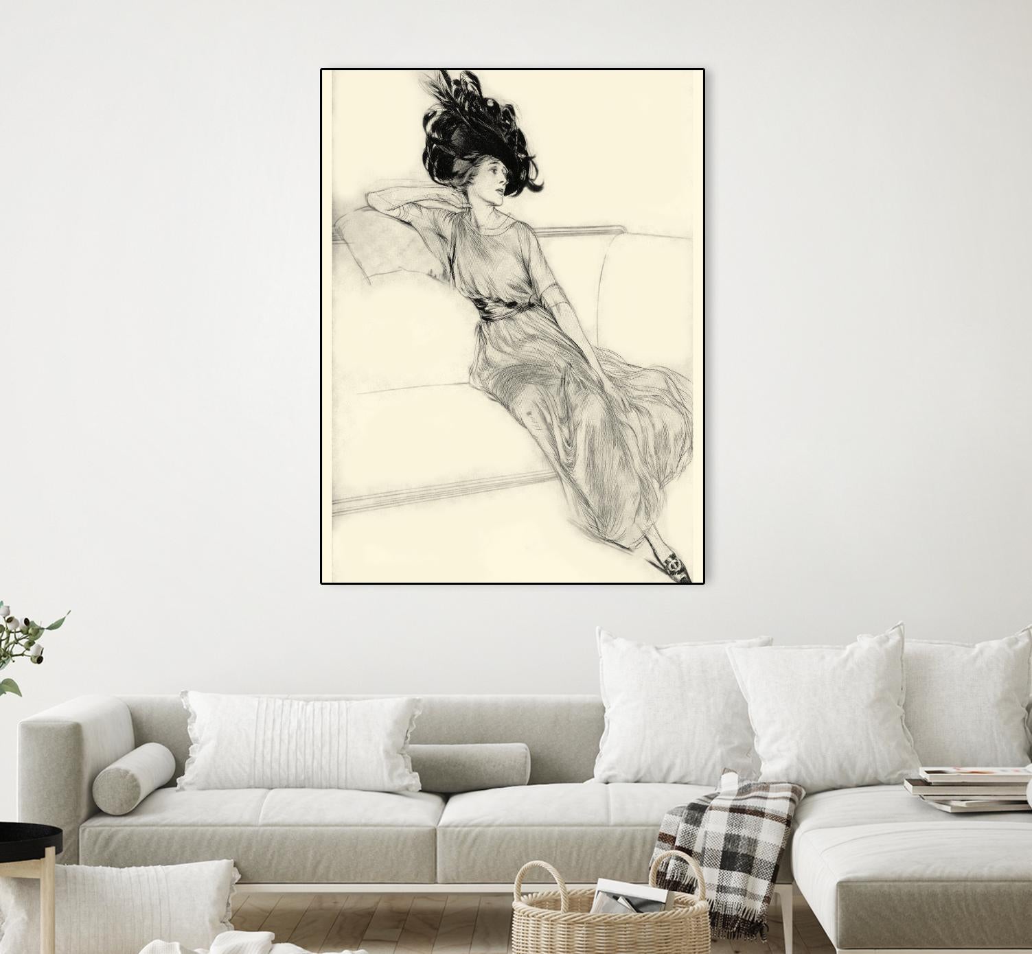 Feather Hat I by Vision Studio on GIANT ART - black fashion