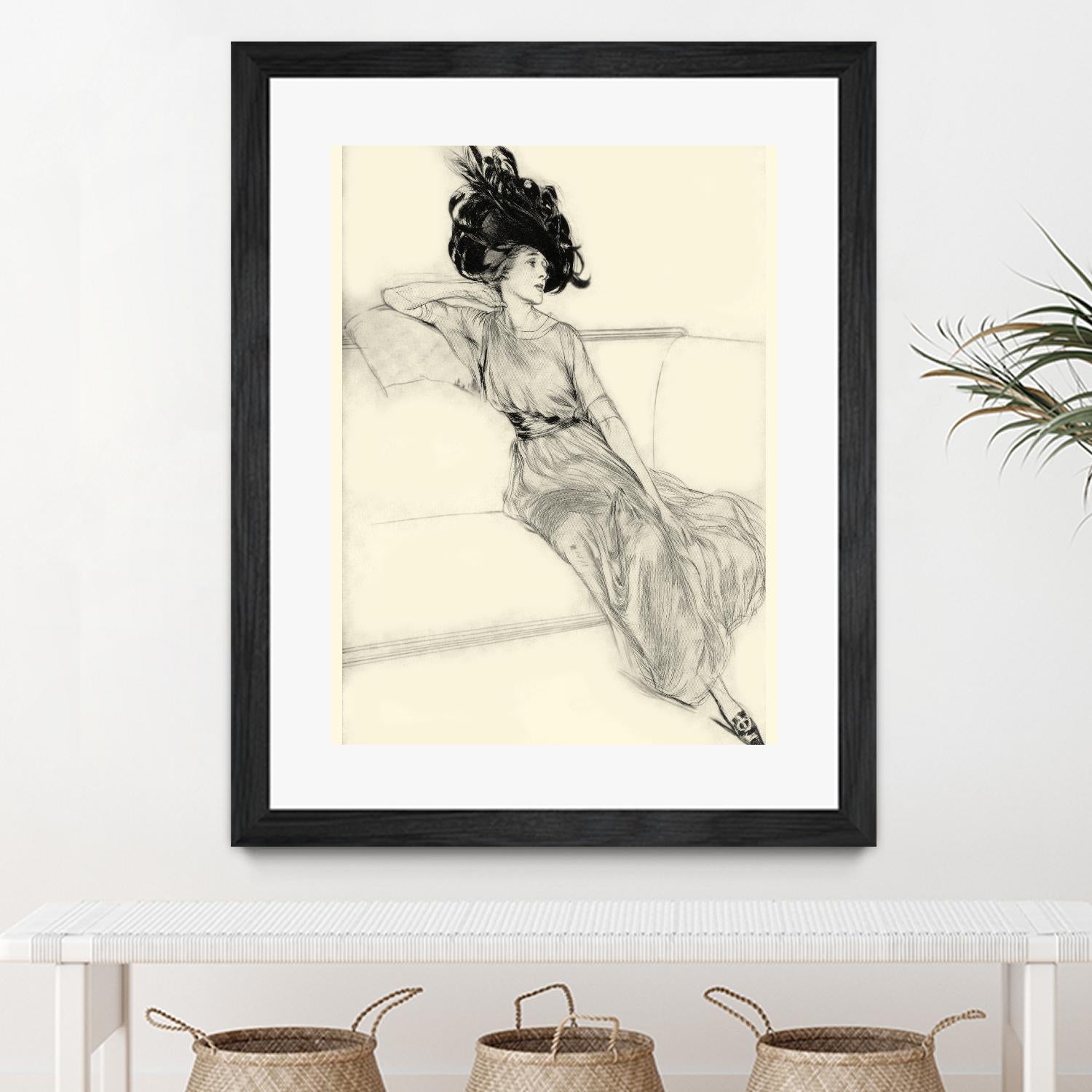 Feather Hat I by Vision Studio on GIANT ART - black fashion