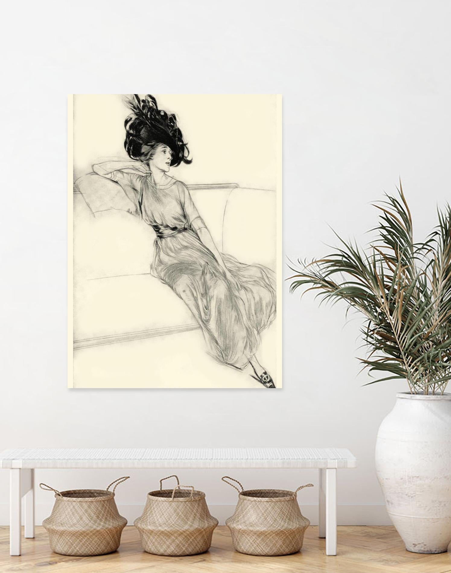 Feather Hat I by Vision Studio on GIANT ART - black fashion