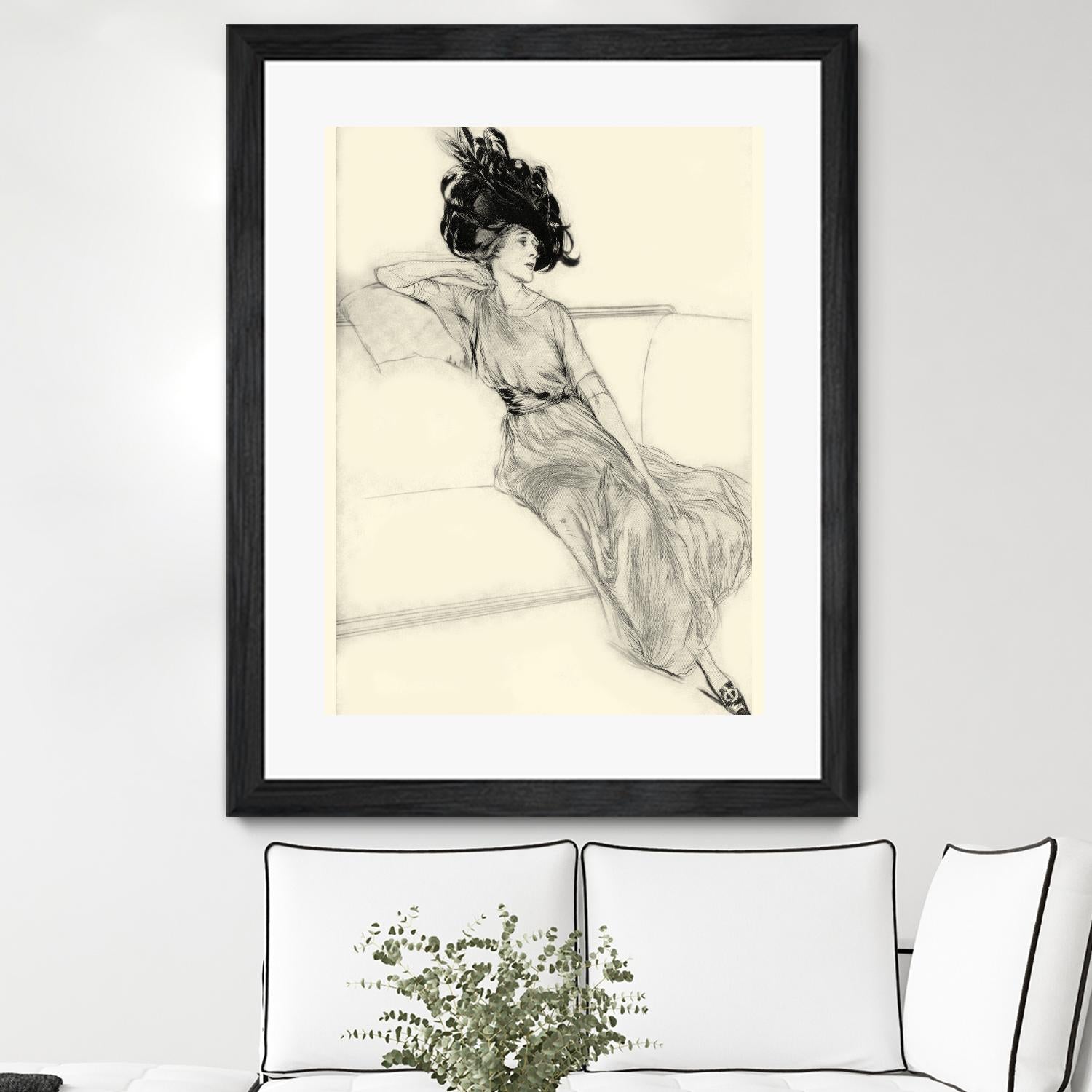 Feather Hat I by Vision Studio on GIANT ART - black fashion