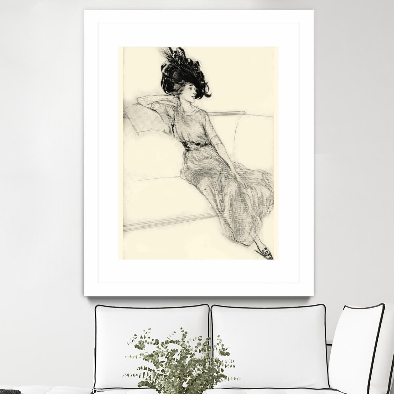 Feather Hat I by Vision Studio on GIANT ART - black fashion