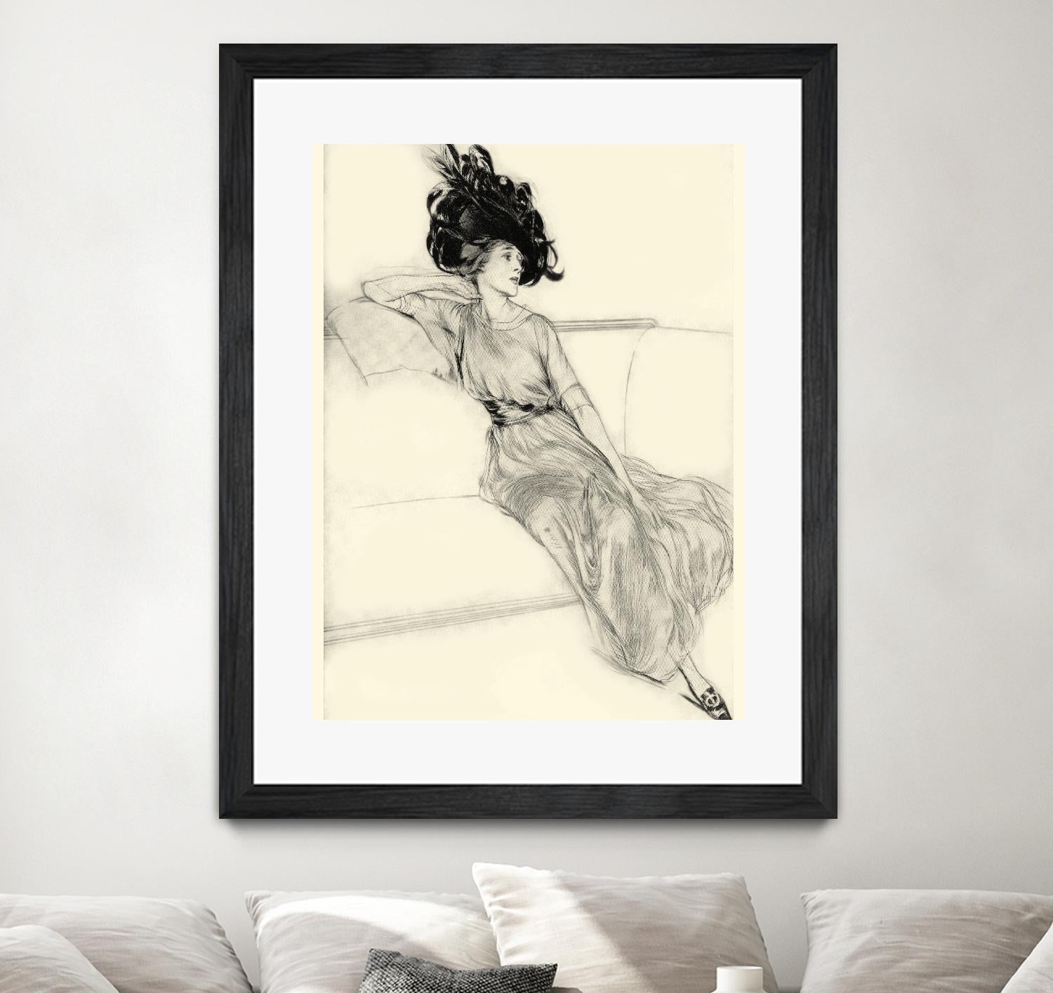 Feather Hat I by Vision Studio on GIANT ART - black fashion