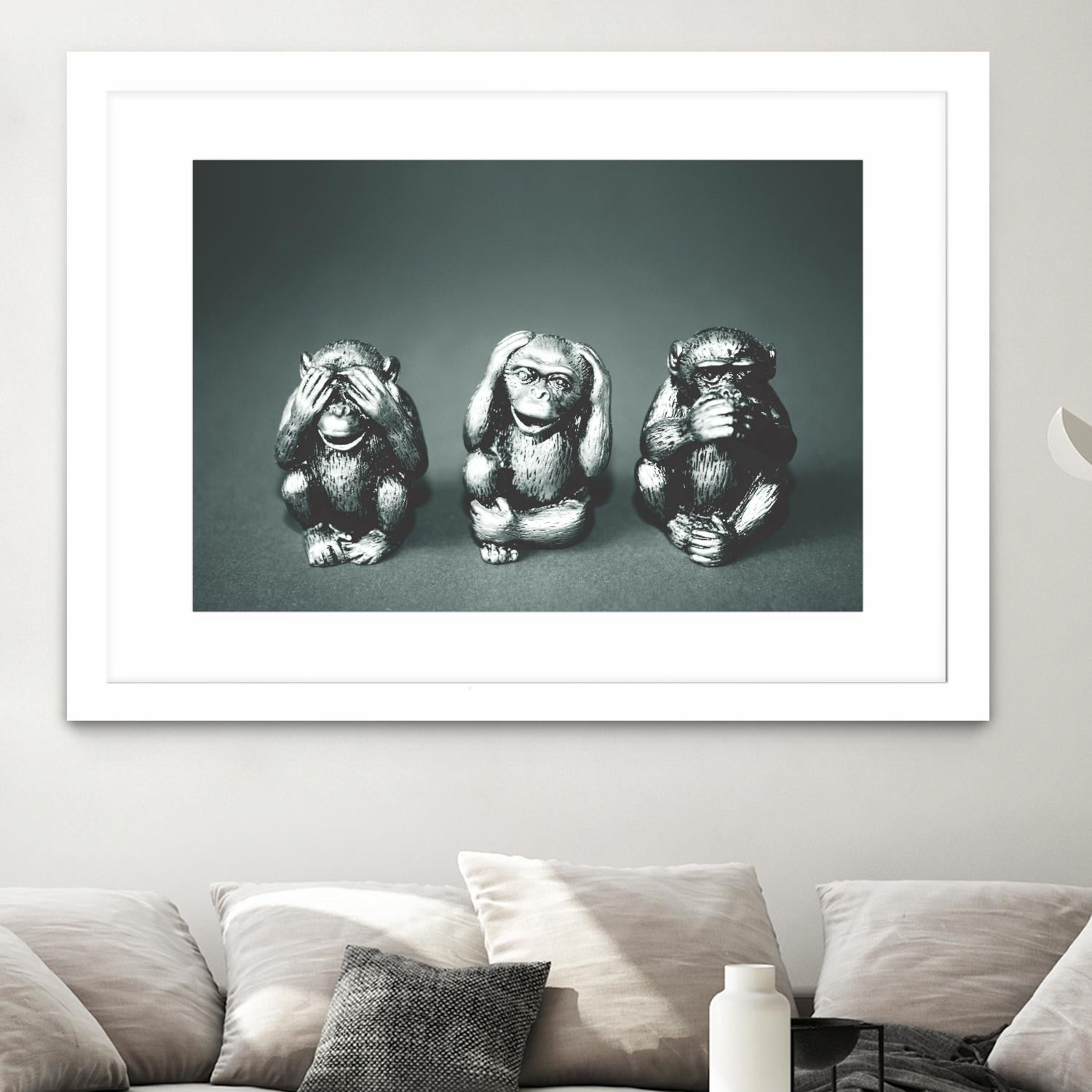 Wise monkeys by Pexels on GIANT ART - white animals