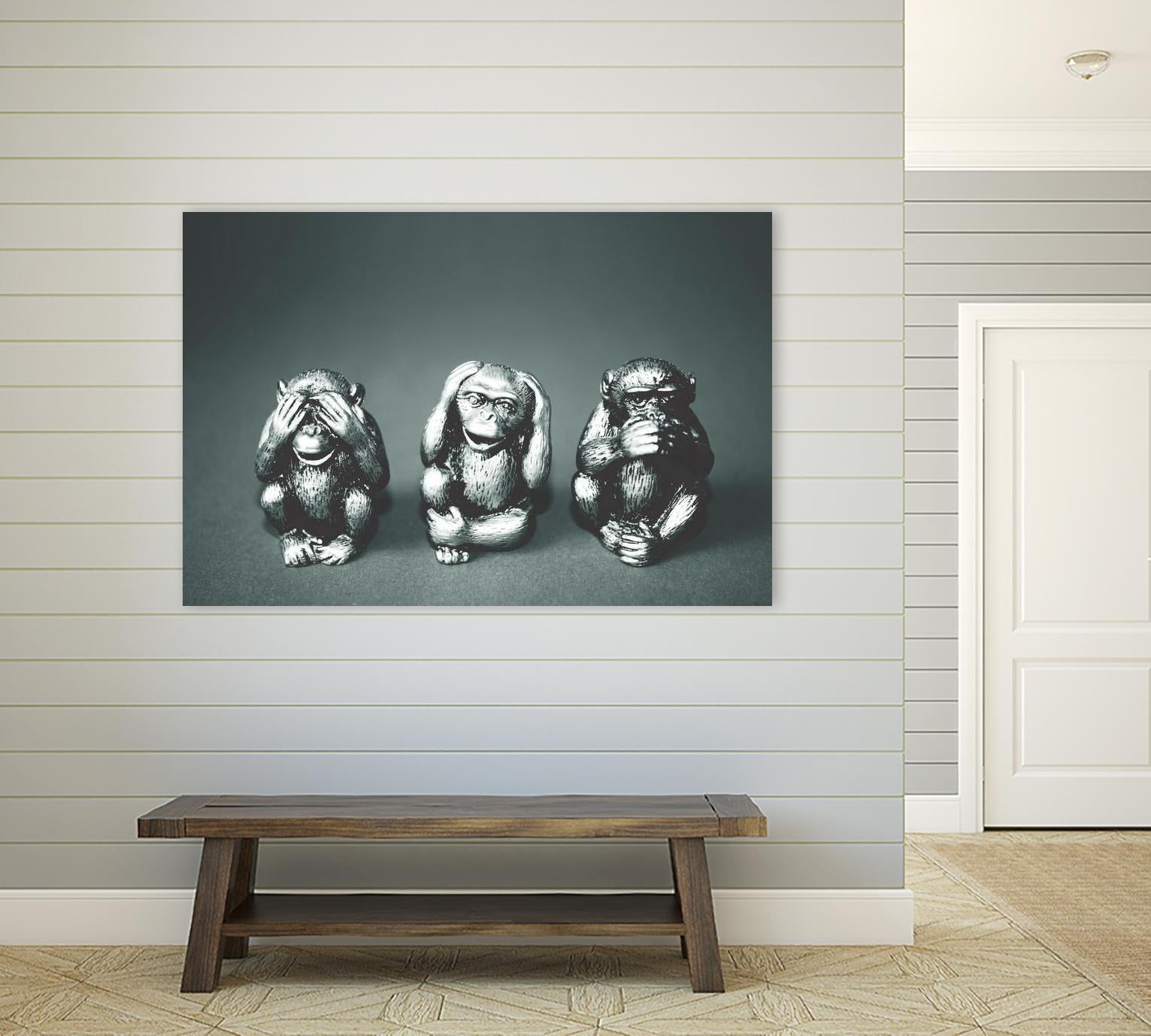 Wise monkeys by Pexels on GIANT ART - white animals