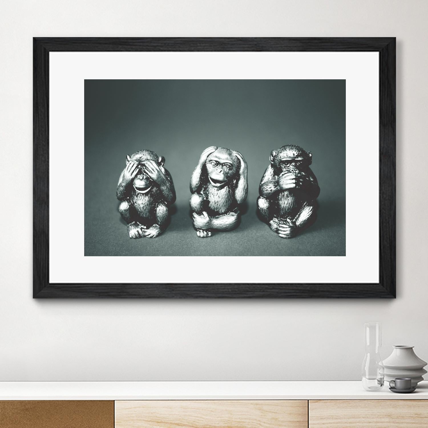 Wise monkeys by Pexels on GIANT ART - white animals