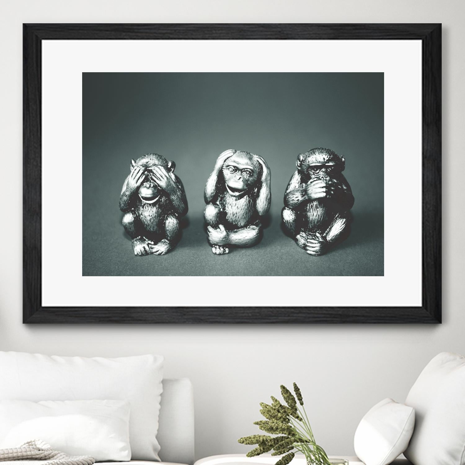 Wise monkeys by Pexels on GIANT ART - white animals