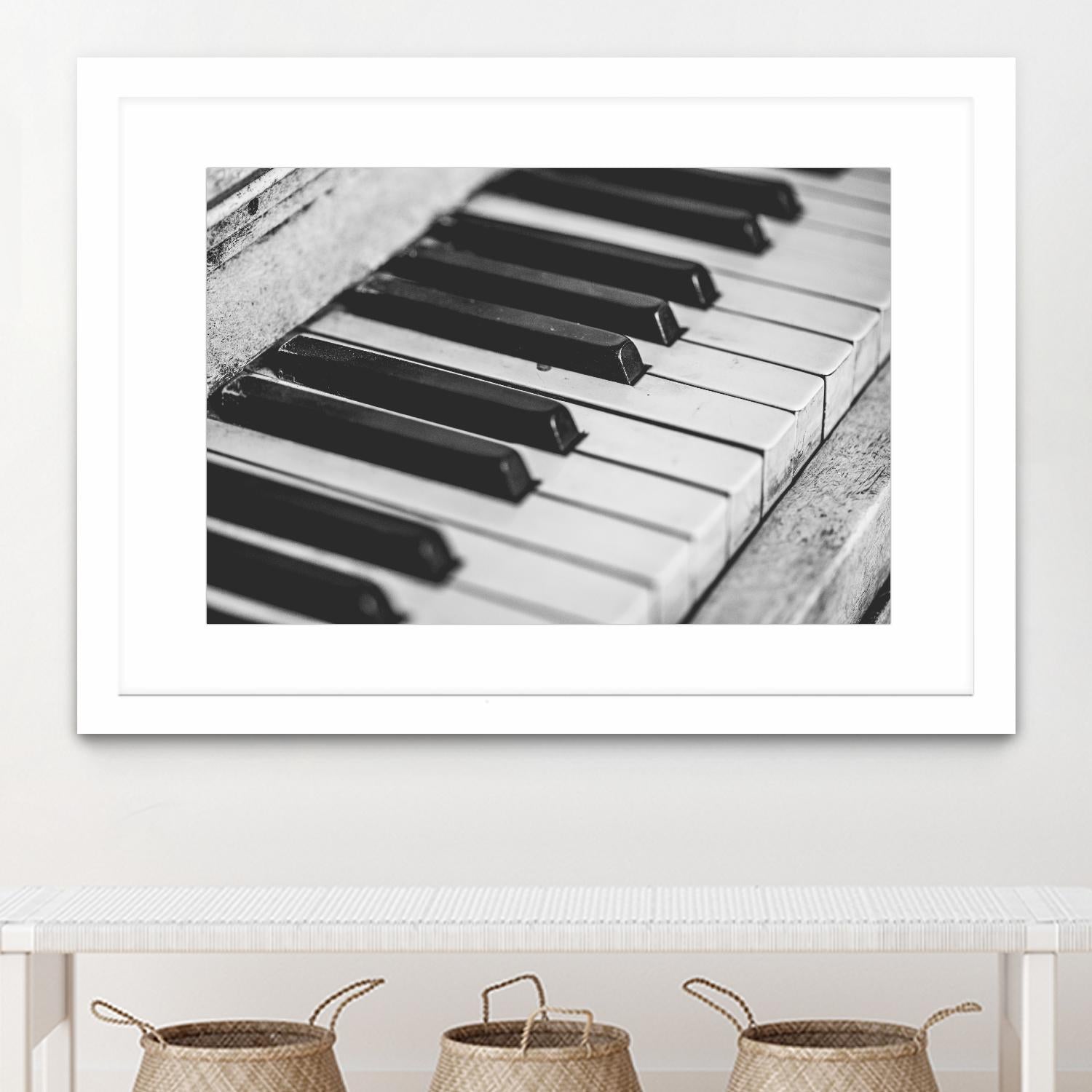 Vintage piano by Pexels on GIANT ART - white leisure