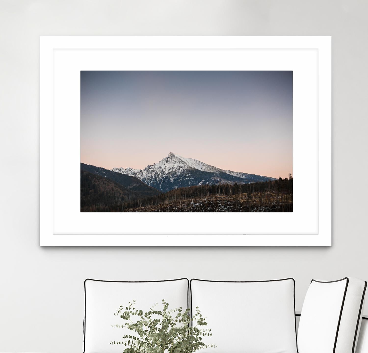 Mountain top by Pexels on GIANT ART - pink landscape