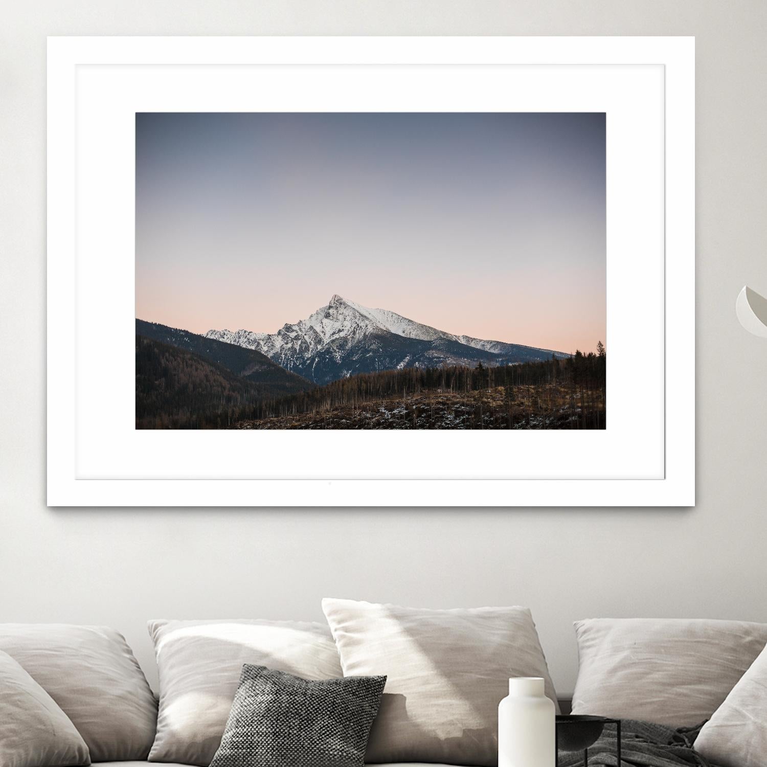 Mountain top by Pexels on GIANT ART - pink landscape