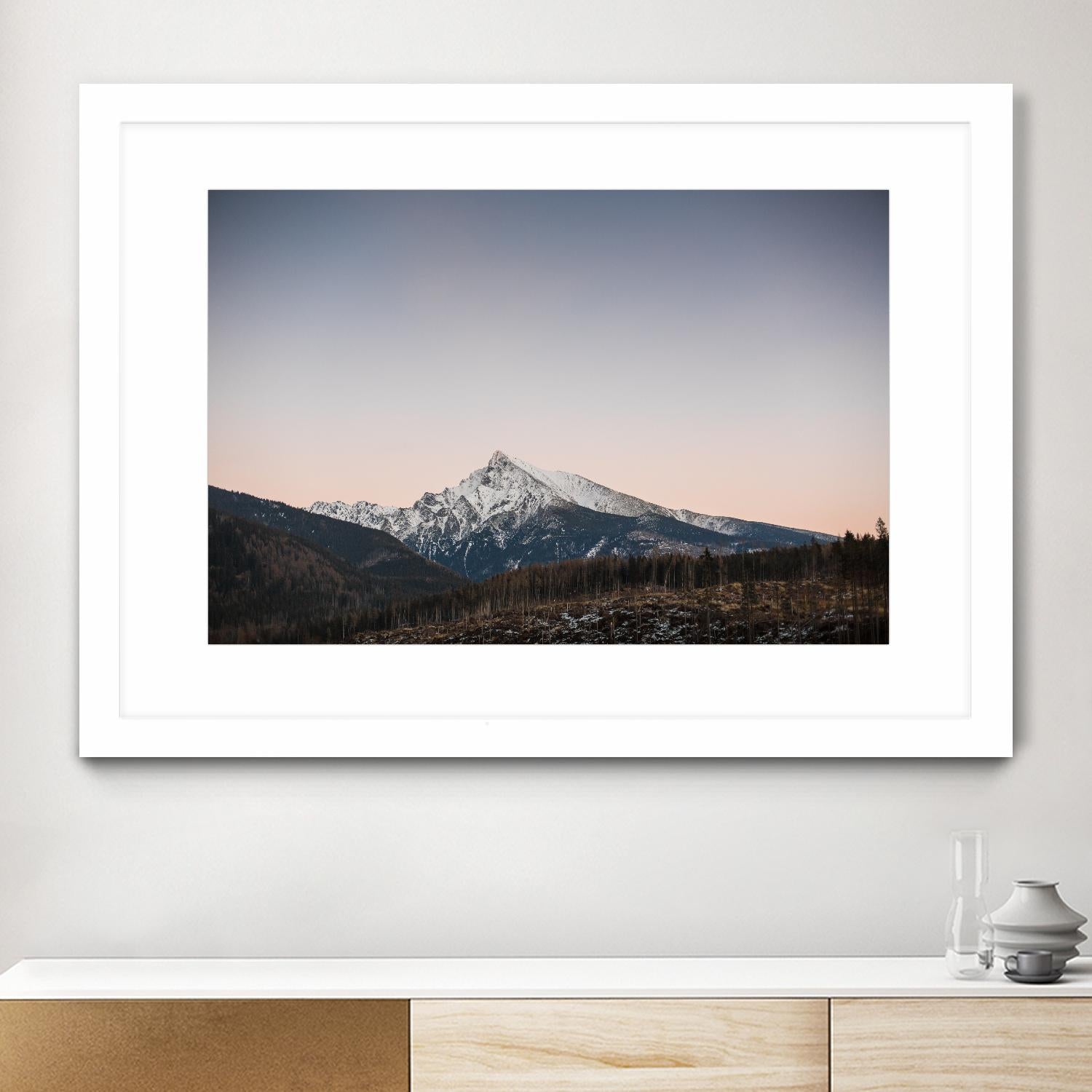 Mountain top by Pexels on GIANT ART - pink landscape