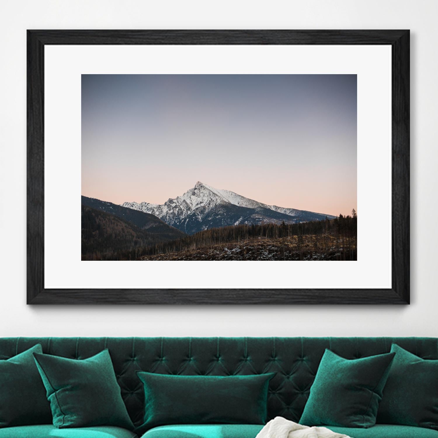 Mountain top by Pexels on GIANT ART - pink landscape