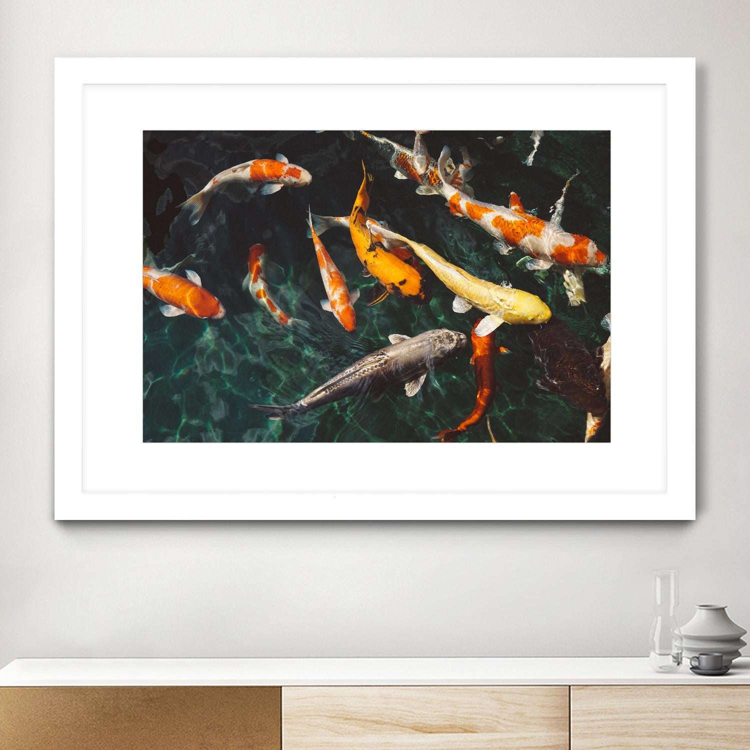 Koi by Pexels on GIANT ART - green animals