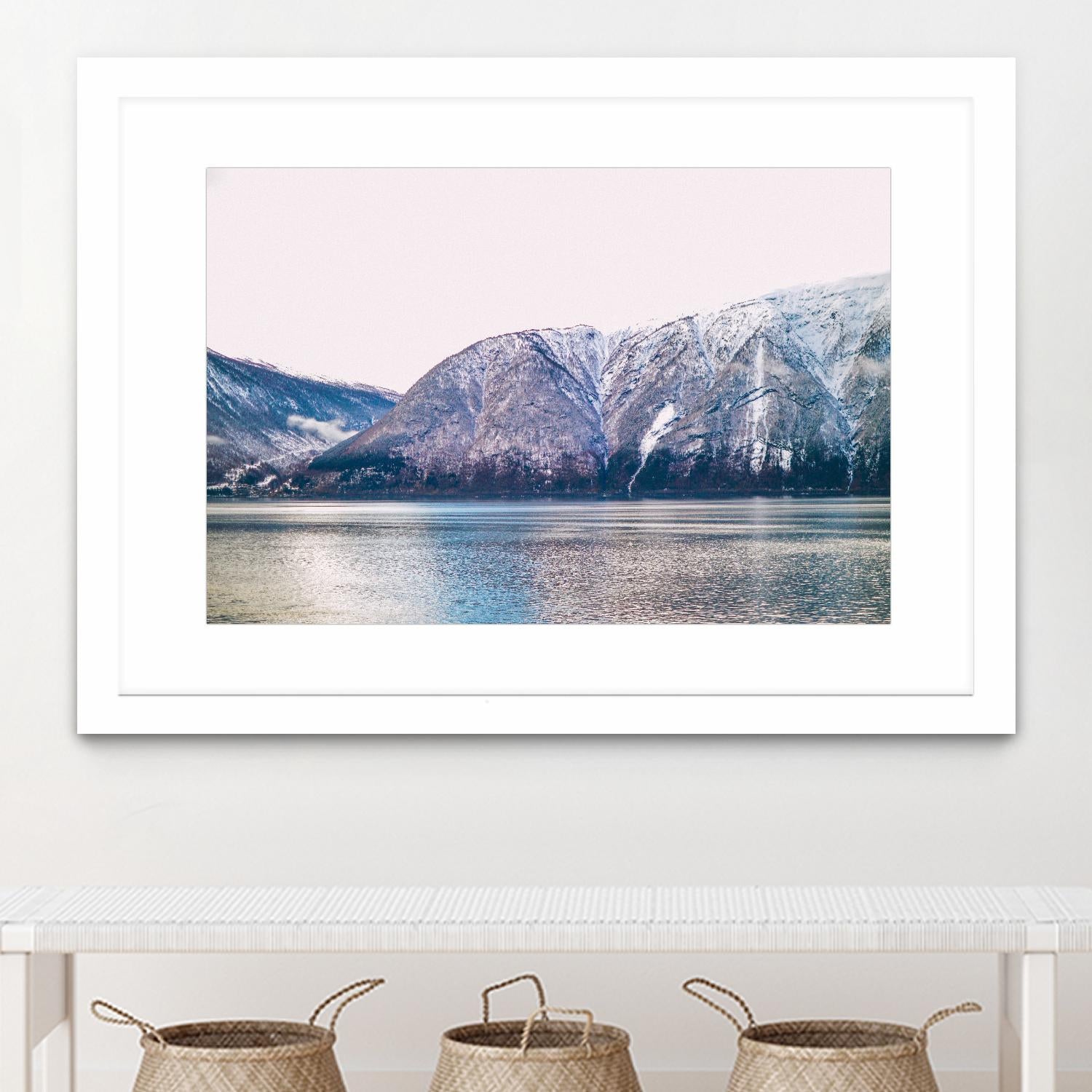 Mountains lake by Pexels on GIANT ART - blue landscape