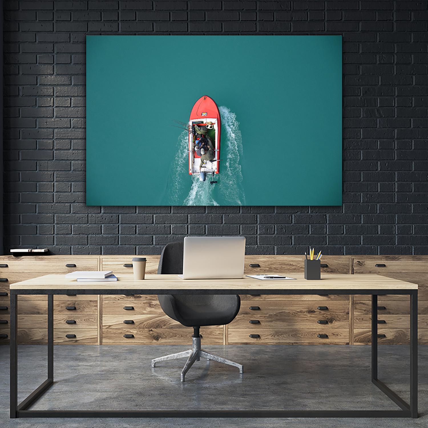 Boat by Pexels on GIANT ART - red nautical