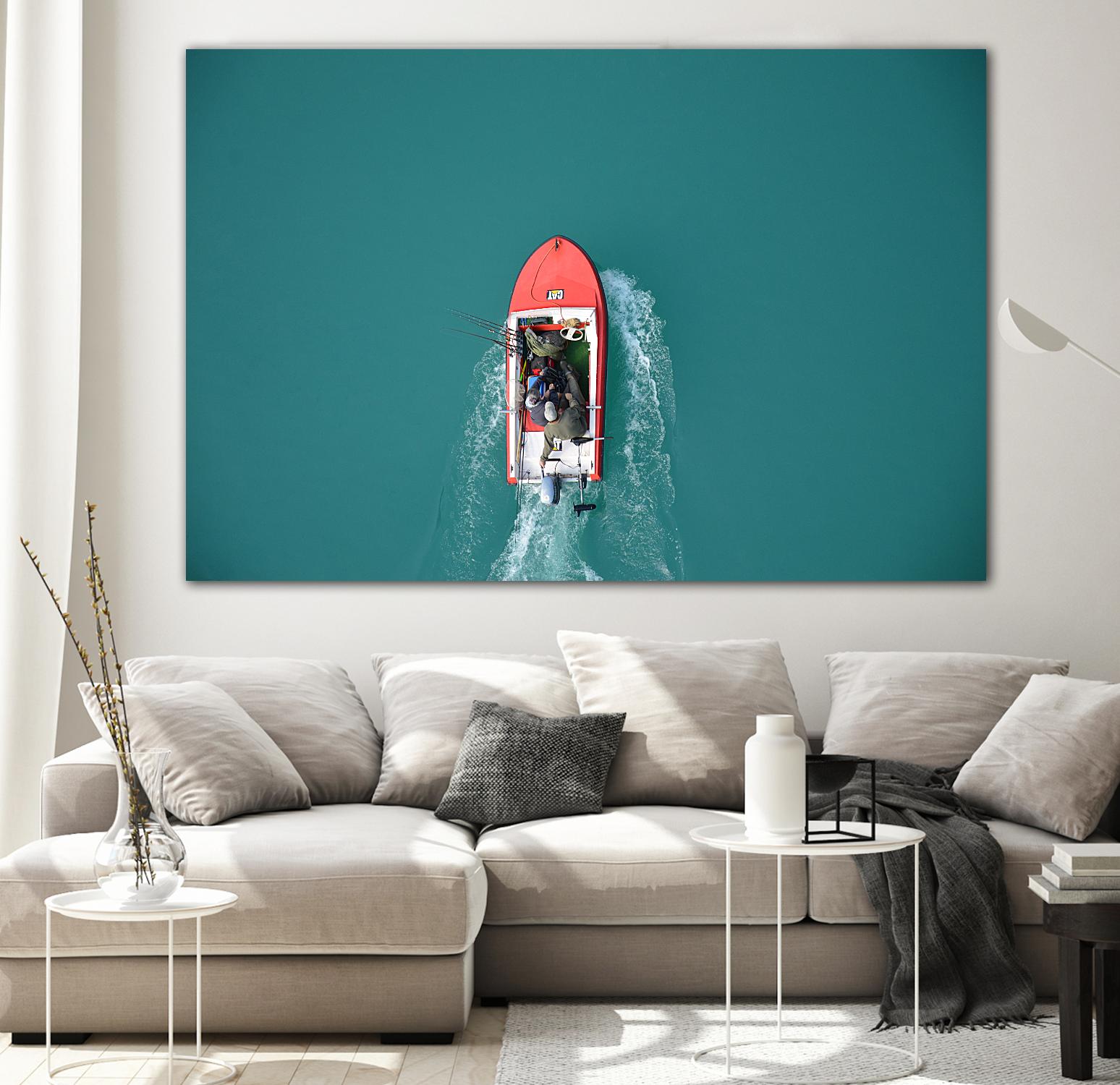 Boat by Pexels on GIANT ART - red nautical