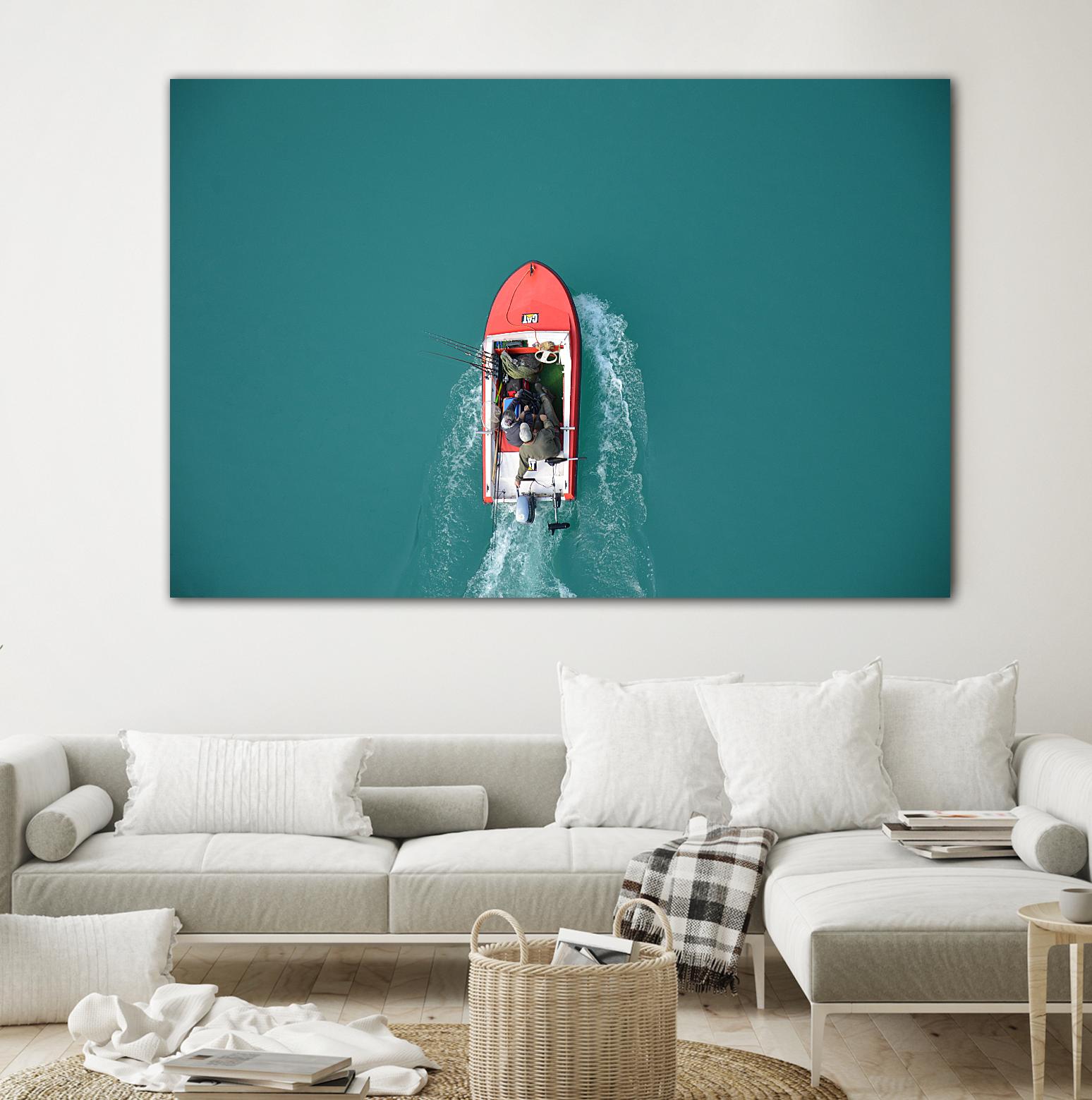 Boat by Pexels on GIANT ART - red nautical