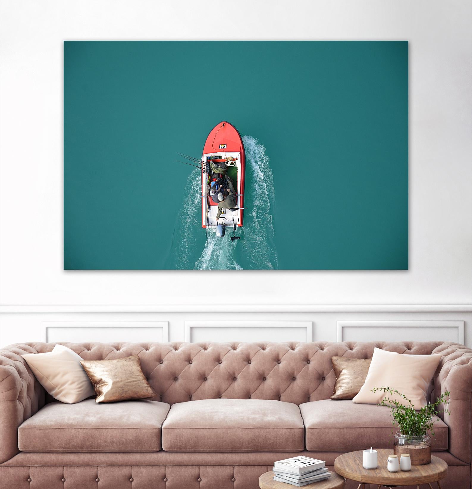 Boat by Pexels on GIANT ART - red nautical