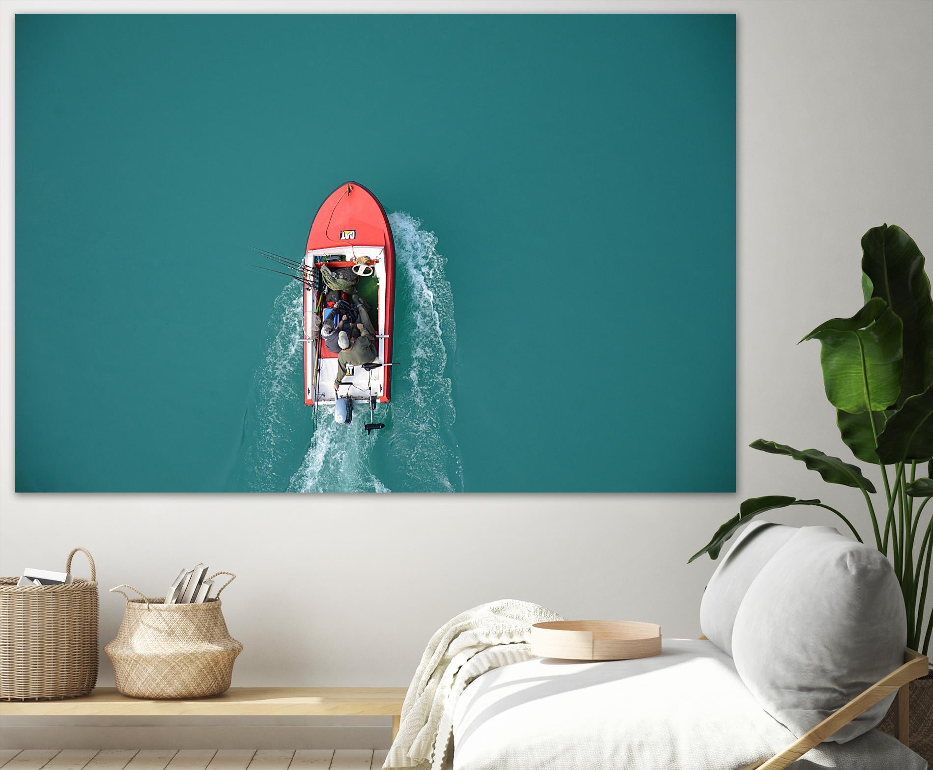 Boat by Pexels on GIANT ART - red nautical